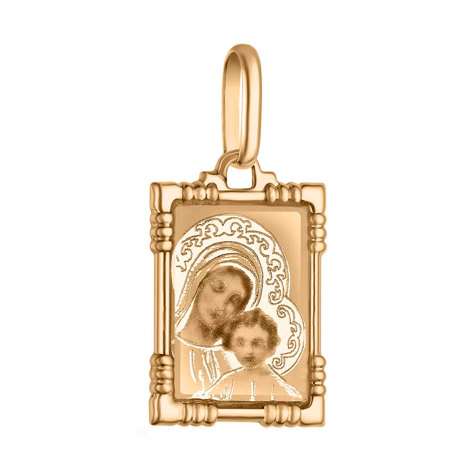 Ладанка в червоному золоті "Божа Матір з немовлям" - 1583391 – зображення 1
