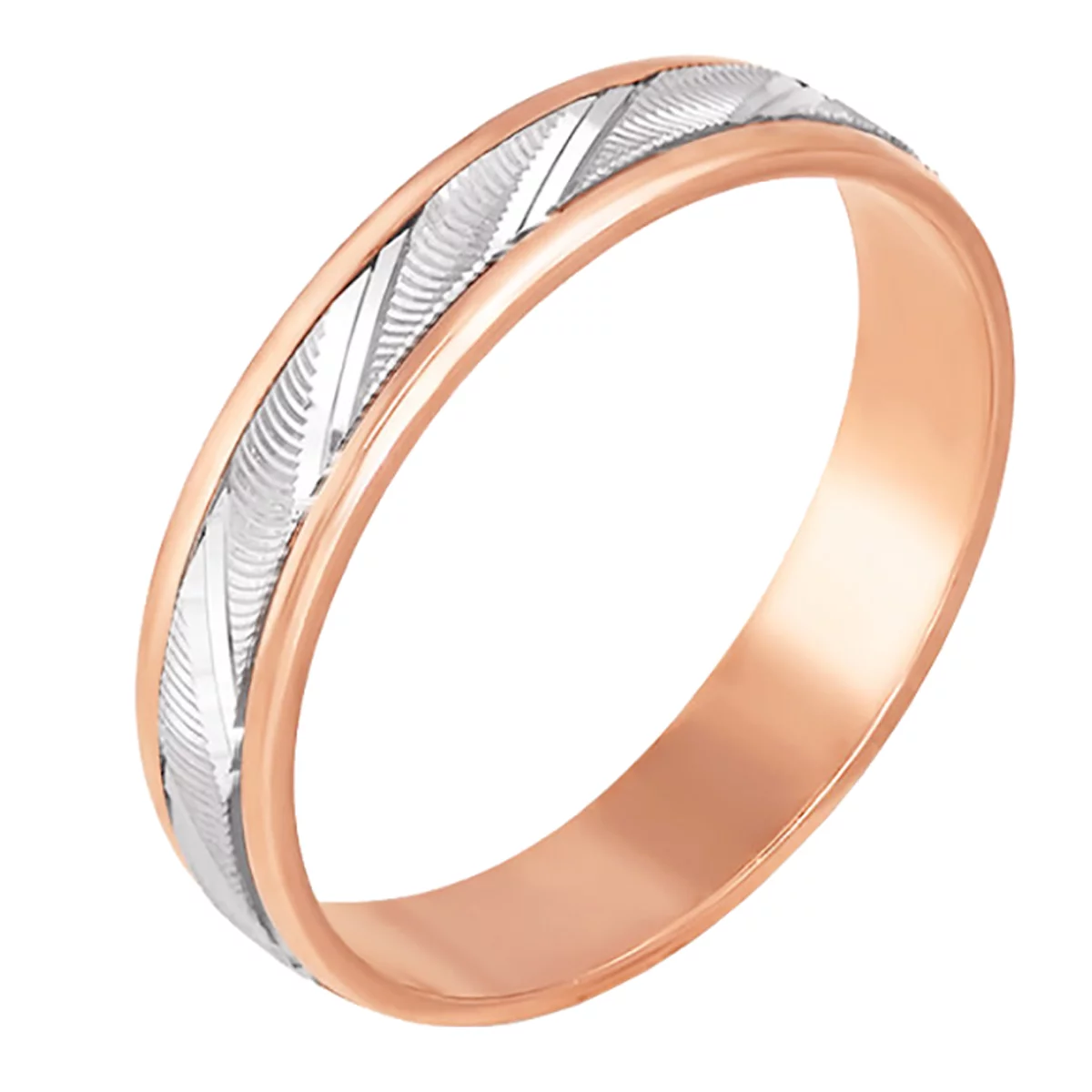 Обручальное кольцо из комбинированого золота c алмазной гранью Американка . Артикул 1036/1: цена, отзывы, фото – купить в интернет-магазине AURUM