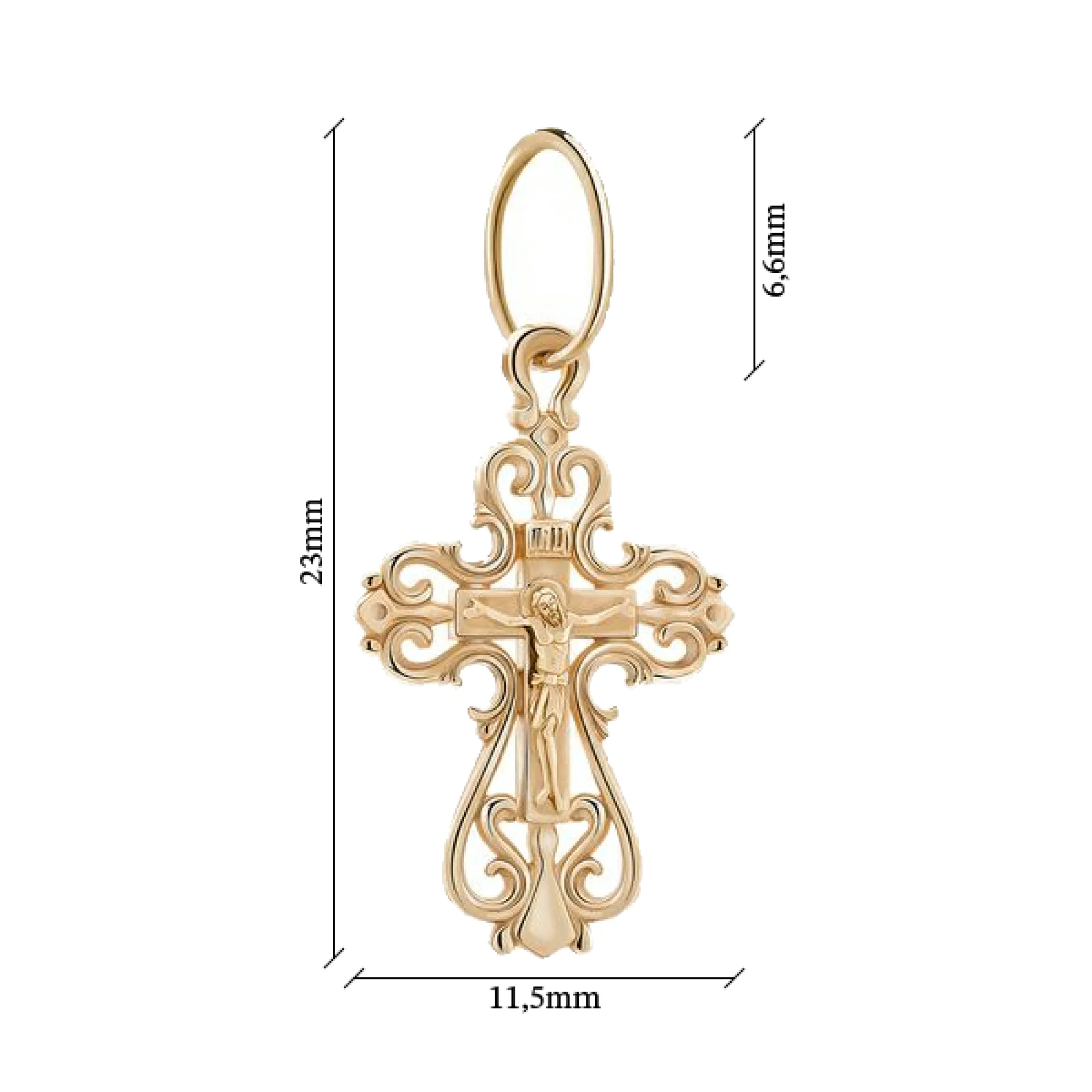 Крестик из красного золота - 375492 - 2