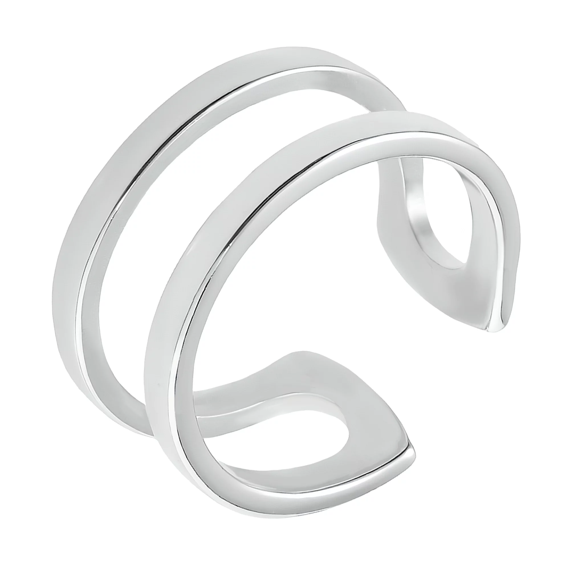 Двойное серебряное кольцо на фалангу - 1516938 – изображение 1