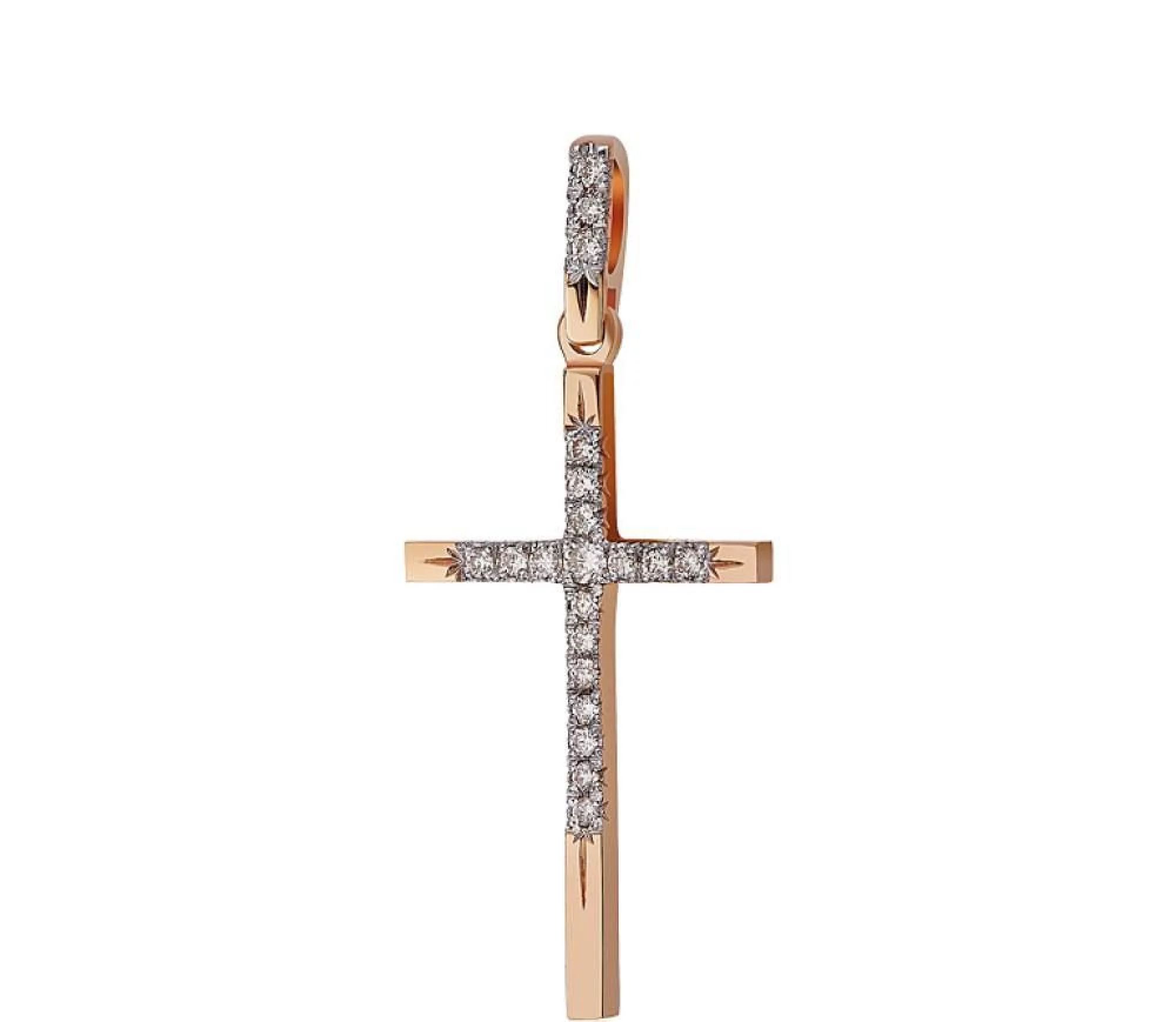 Золотой крестик с бриллиантом - 431408 – изображение 1