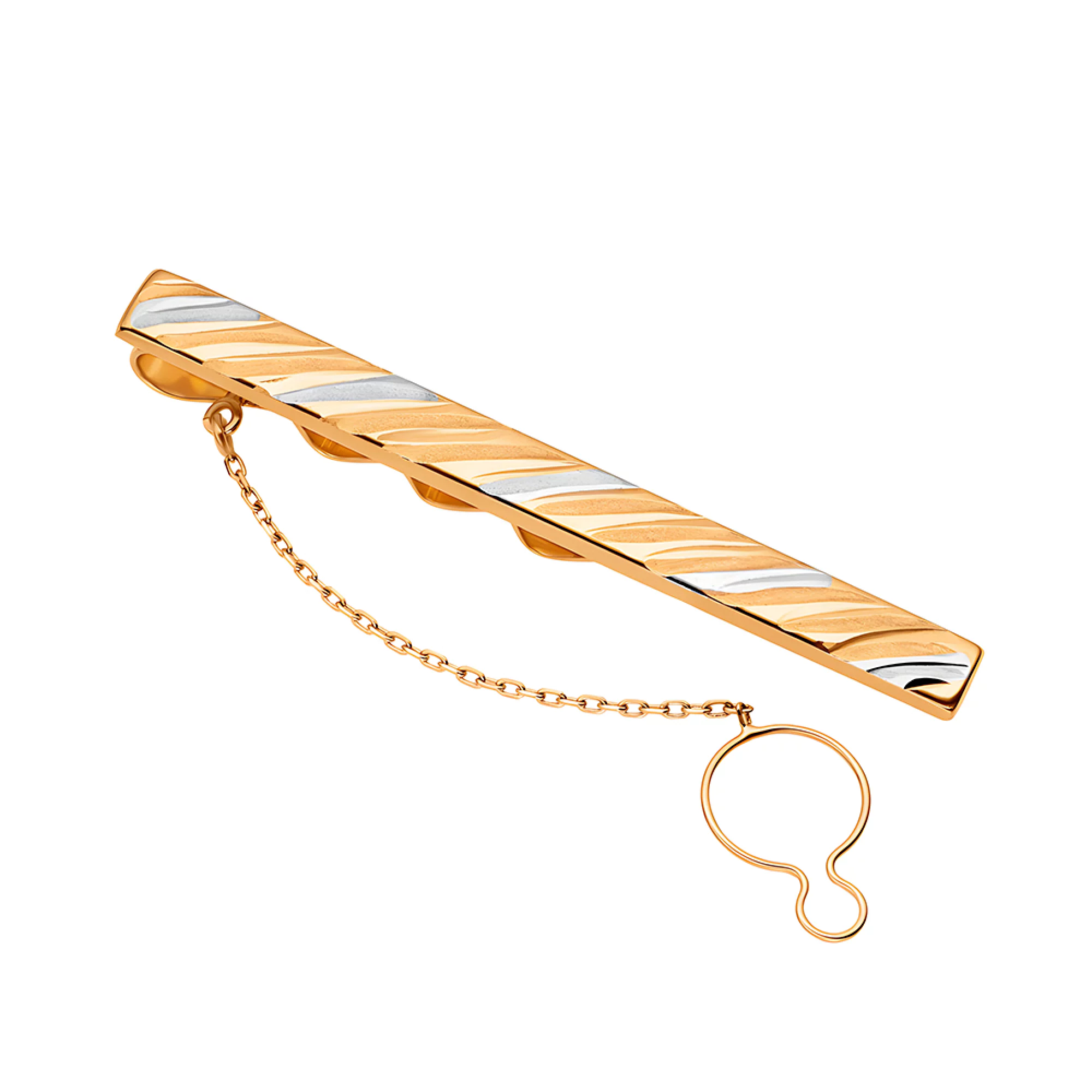 Зажим для галстука из красного золота с родированием  - 1531559 – изображение 1