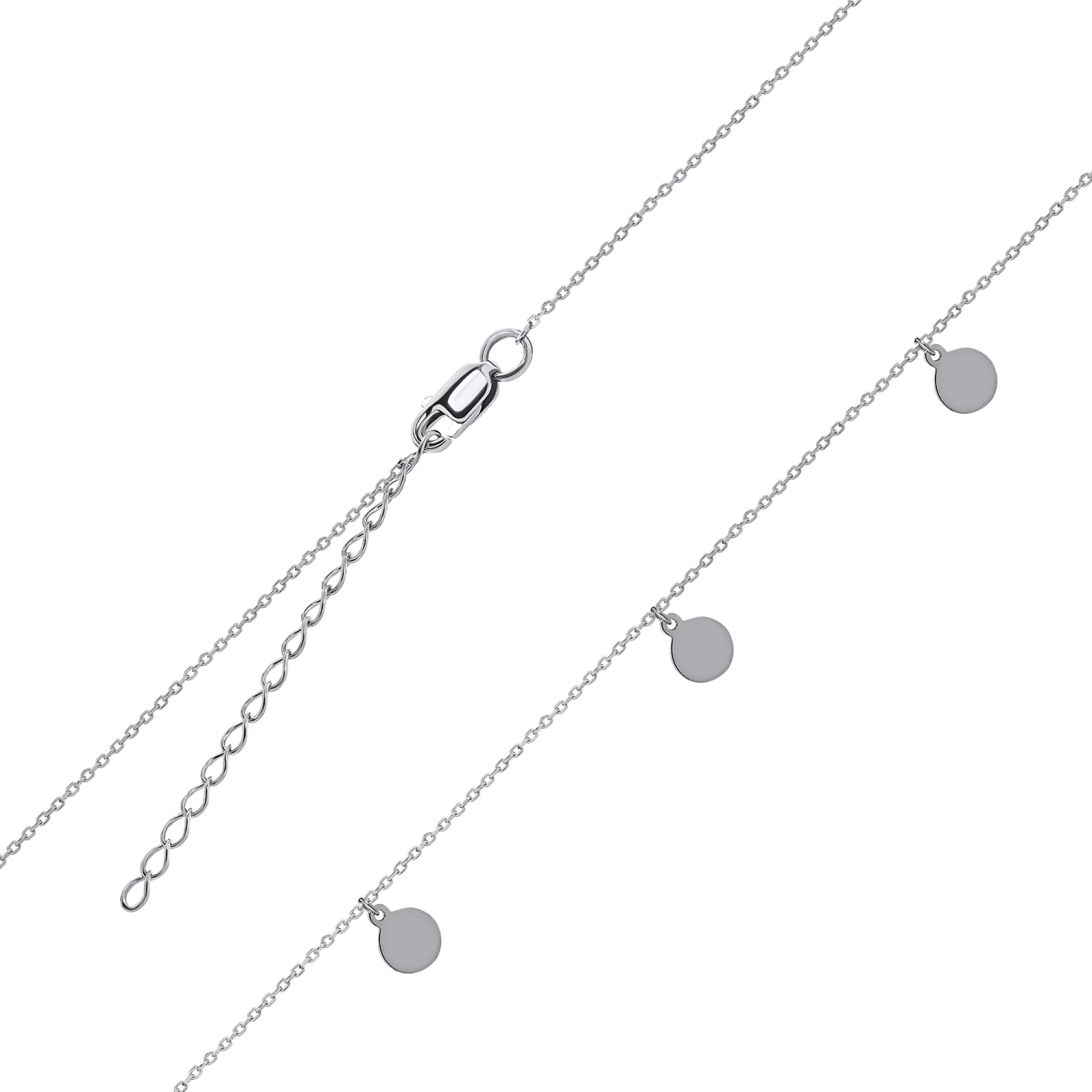 Кольє зі срібла з підвісами "Монета" в якірному плетінні - 1453854 – зображення 2