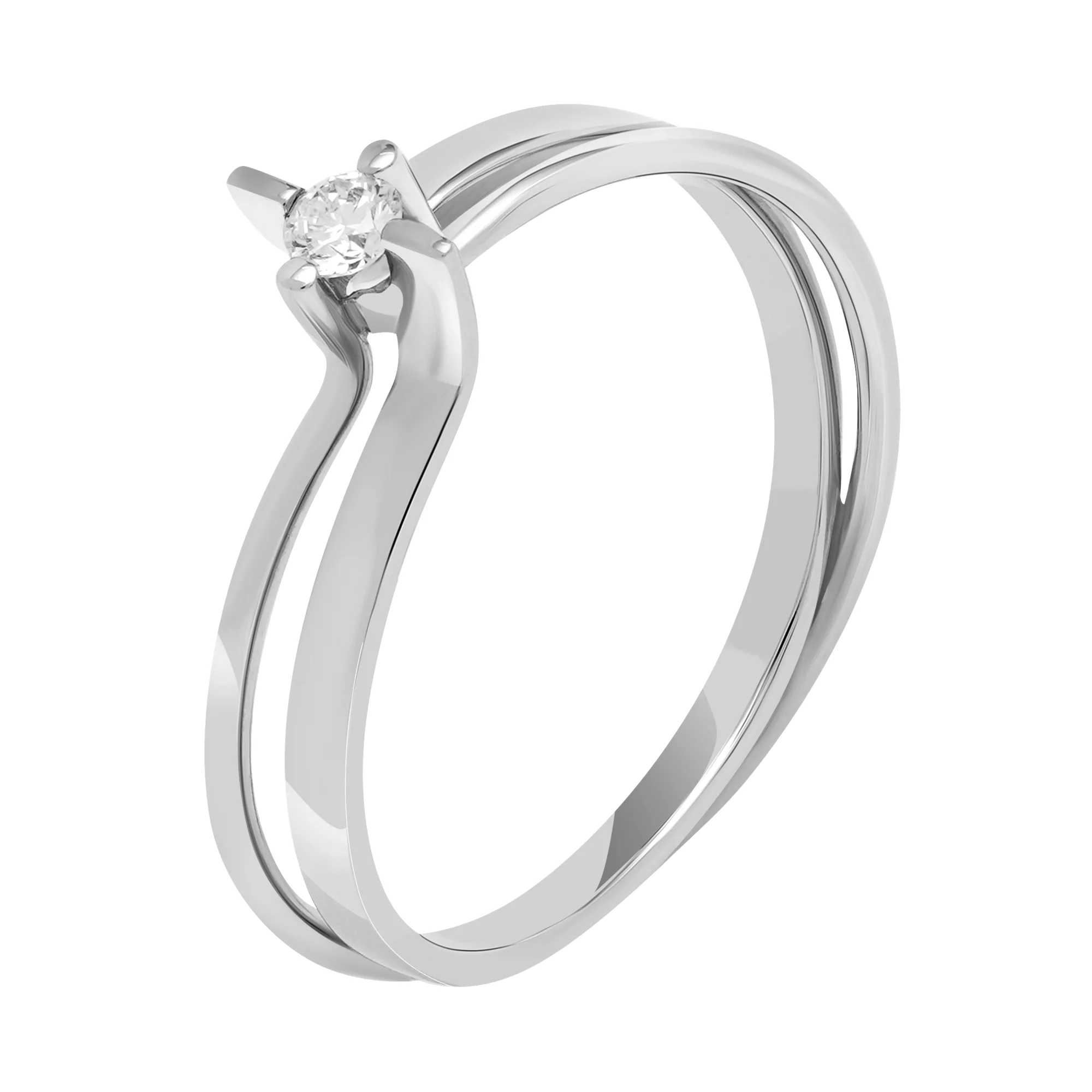 Помолвочное кольцо из белого золота с бриллиантом - 1759354 – изображение 1
