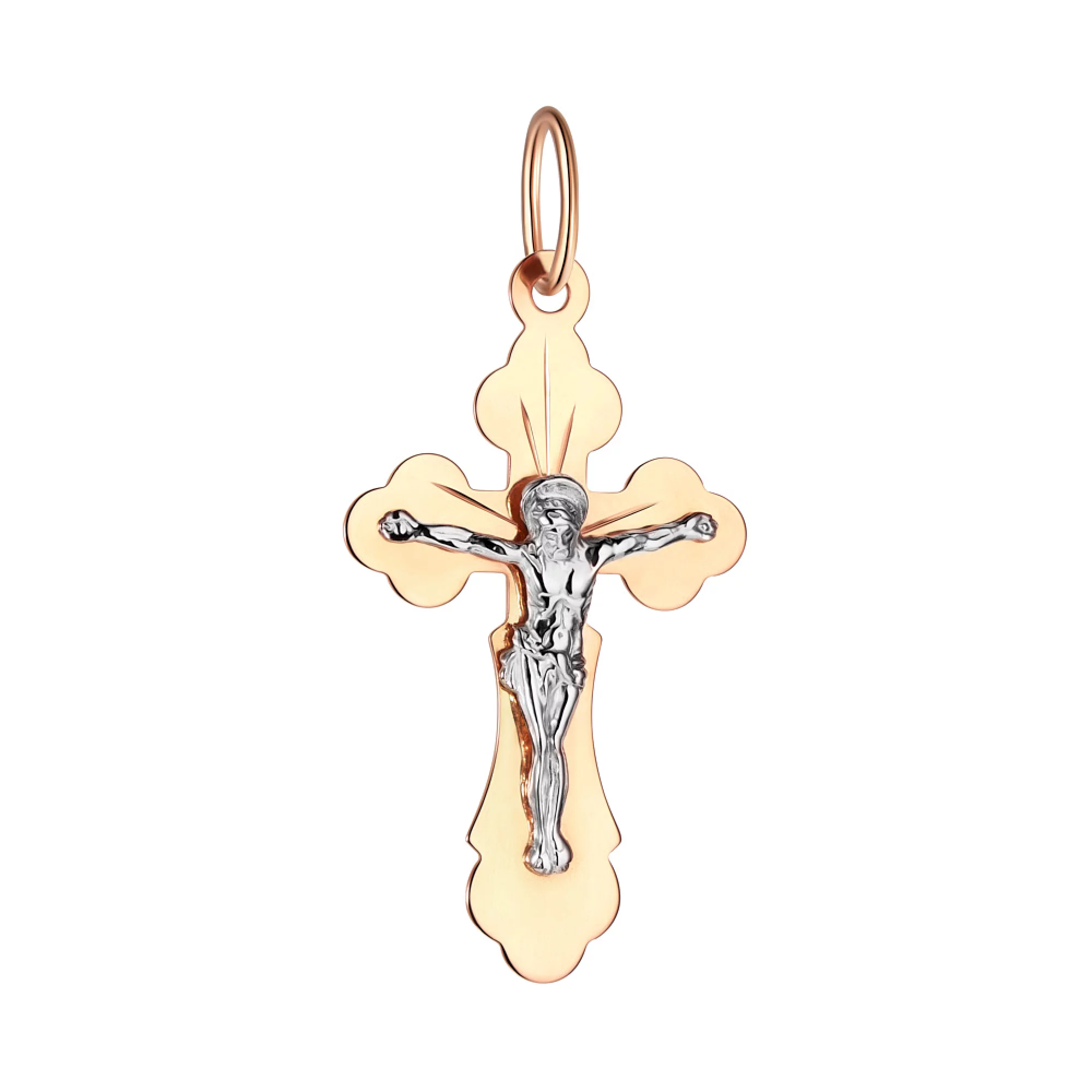 Крестик из комбинированого золота - 1451148 – изображение 1