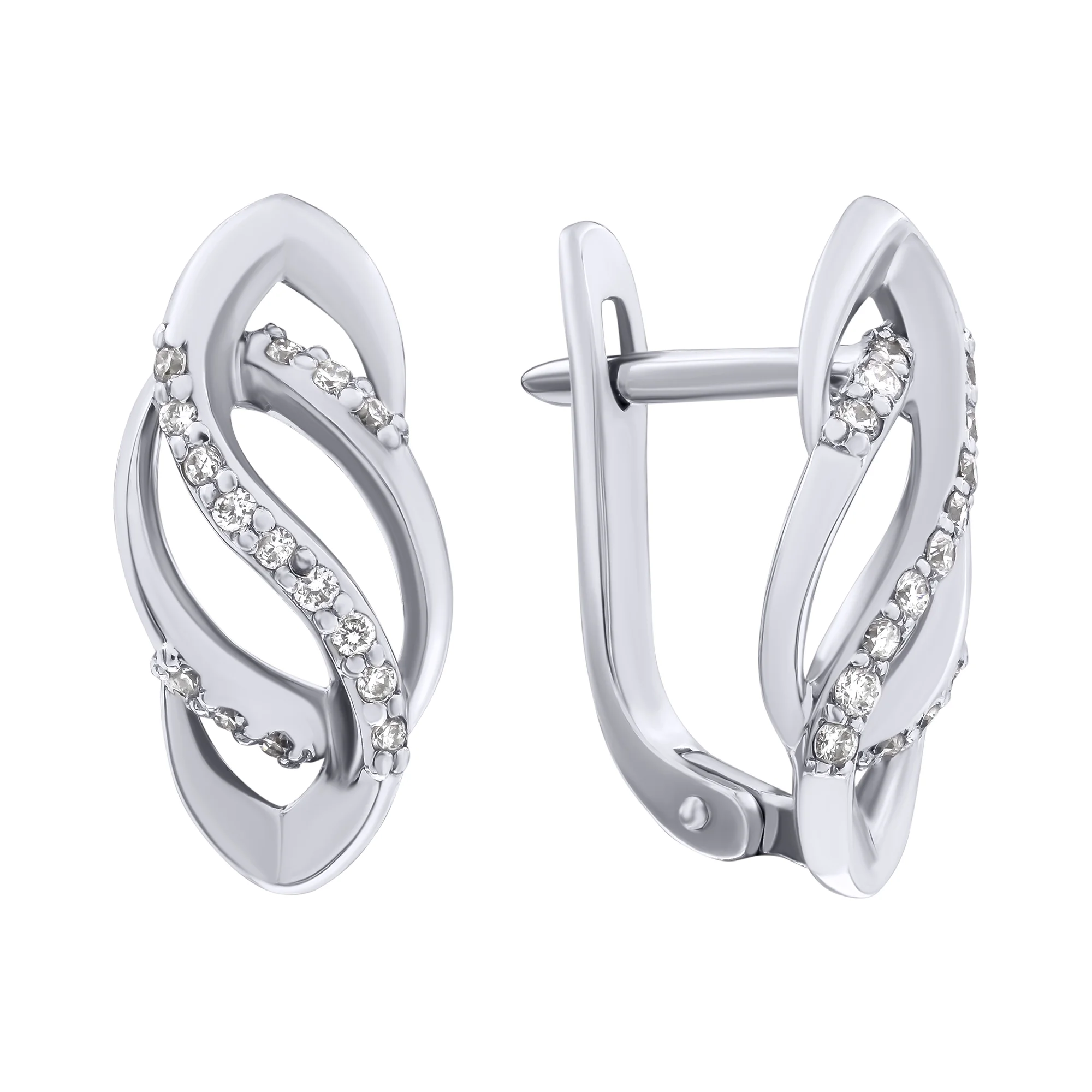 Серьги из белого золота с бриллиантами - 406265 - 1