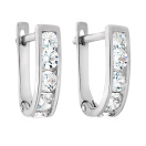 Сережки детские из белого золота с фианитами - 603607