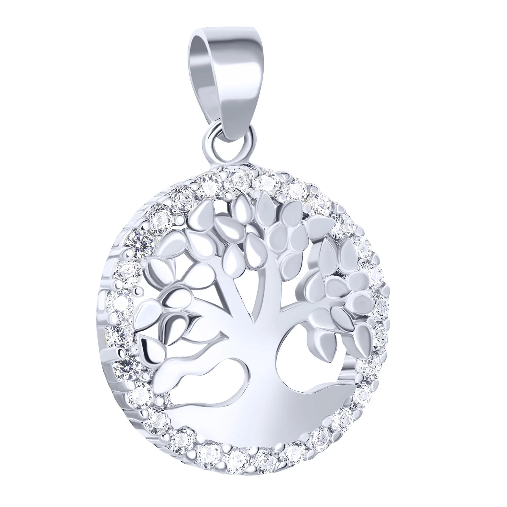Срібна підвіска "Дерево Життя" з фіанітами - 1612733 – зображення 1