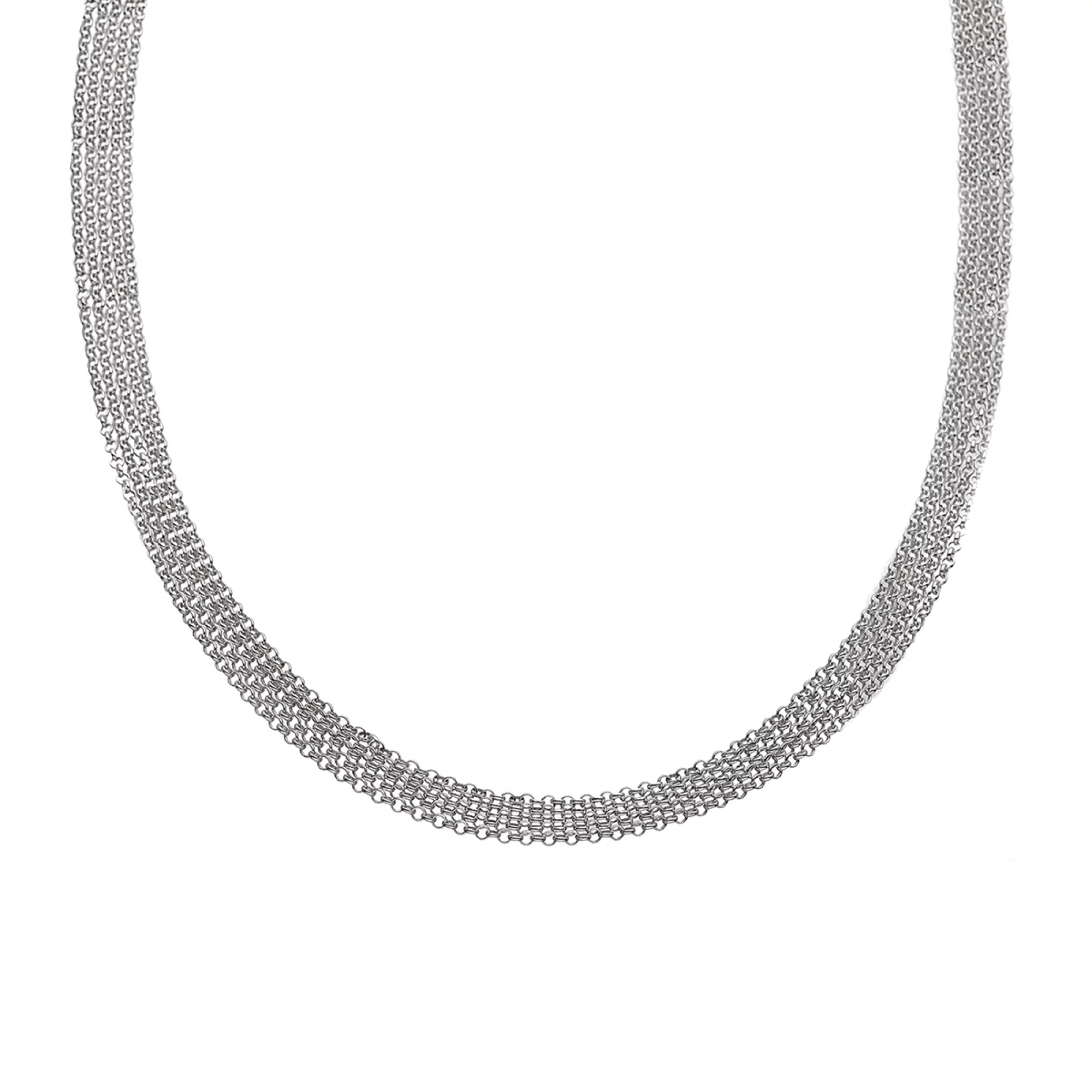 Колье плетение Якорь из серебра - 1072087 – изображение 1