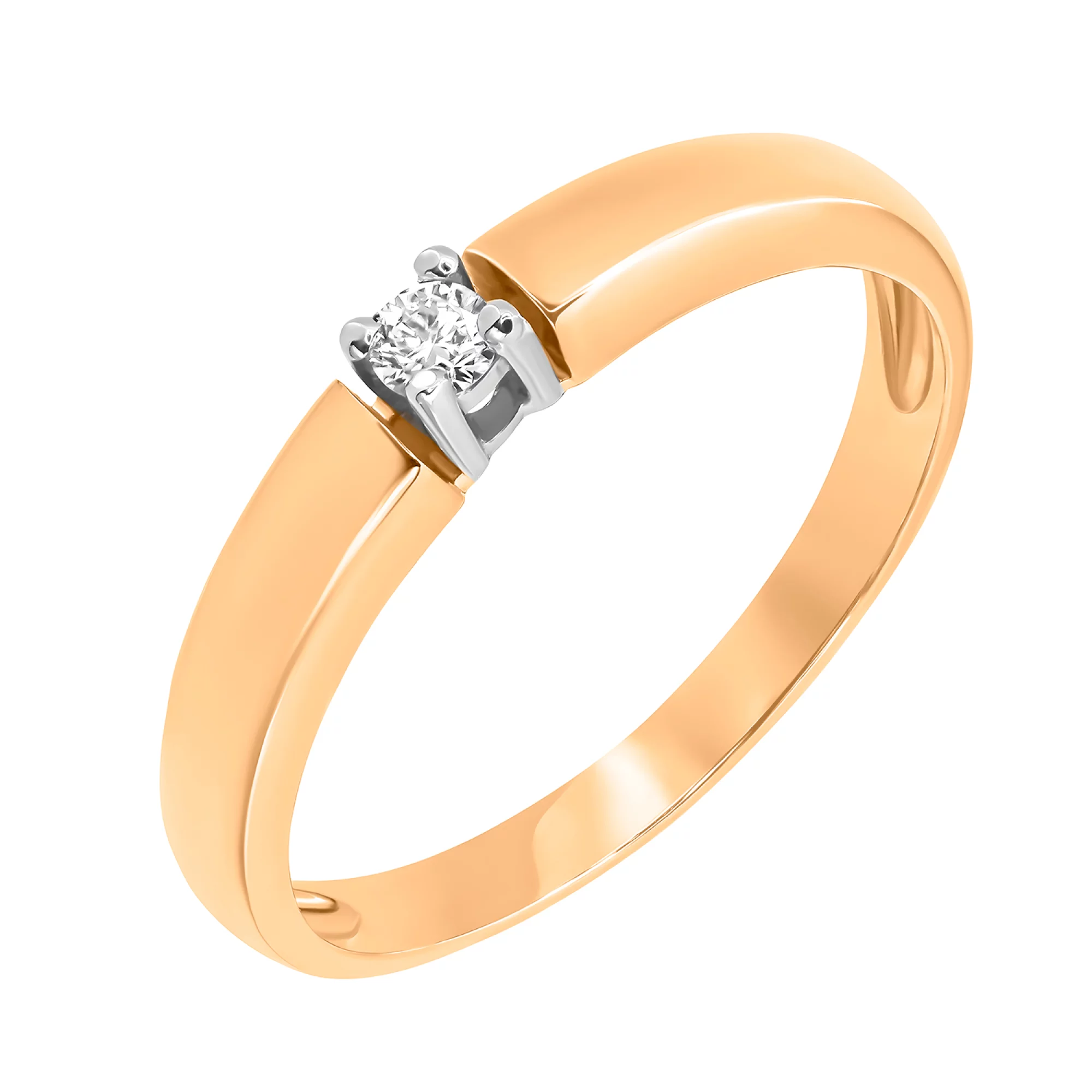 Золотое кольцо с бриллиантом - 1341361 – изображение 1