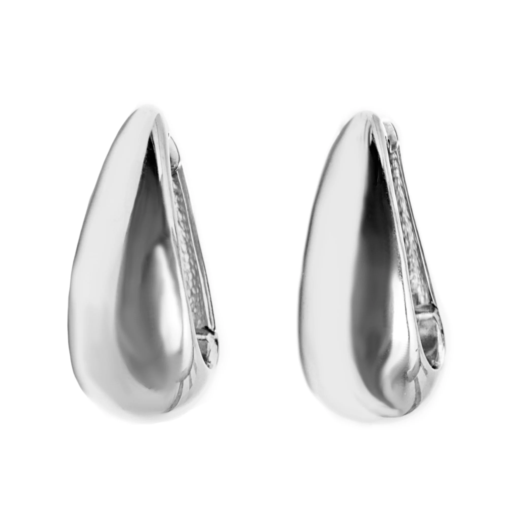 Сережки-кольца из серебра - 594393 – изображение 1