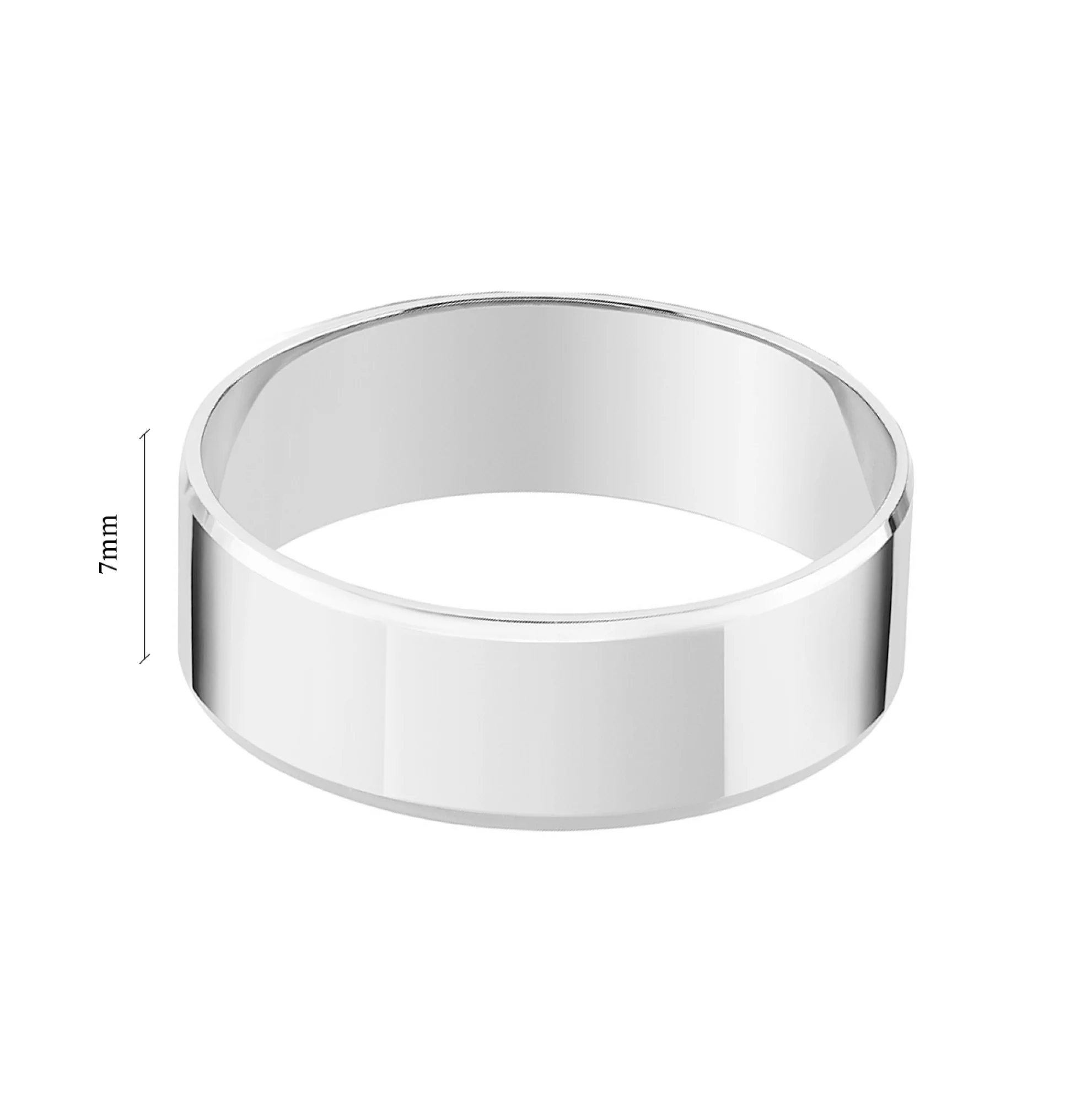 Обручальное кольцо из белого золота американка с фаской  - 964688 – изображение 2