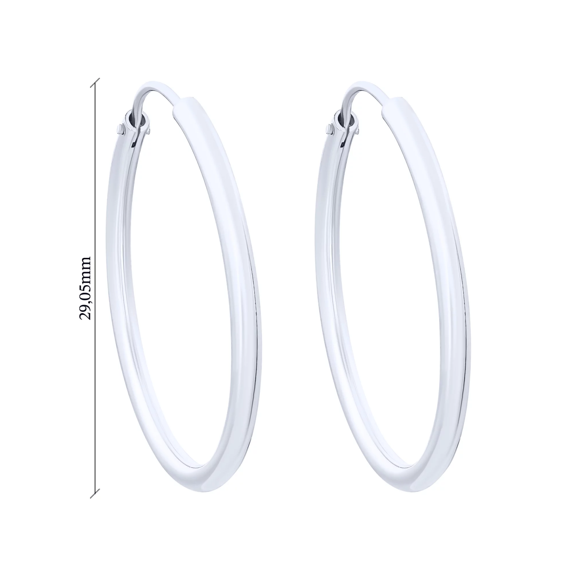 Срібні сережки-кільця - 1542910 – зображення 2