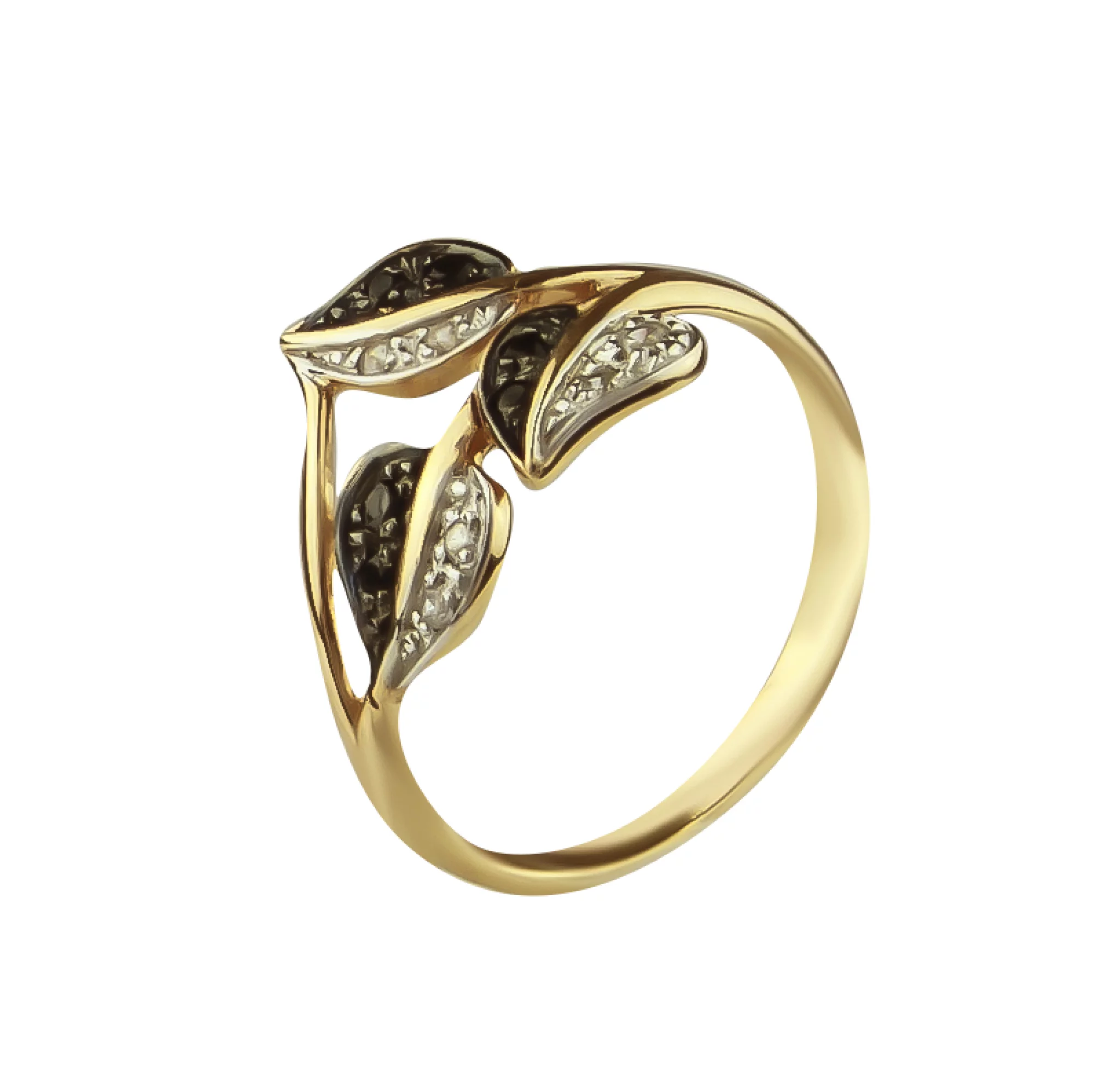 Золотое кольцо с циркониями - 512310 – изображение 1