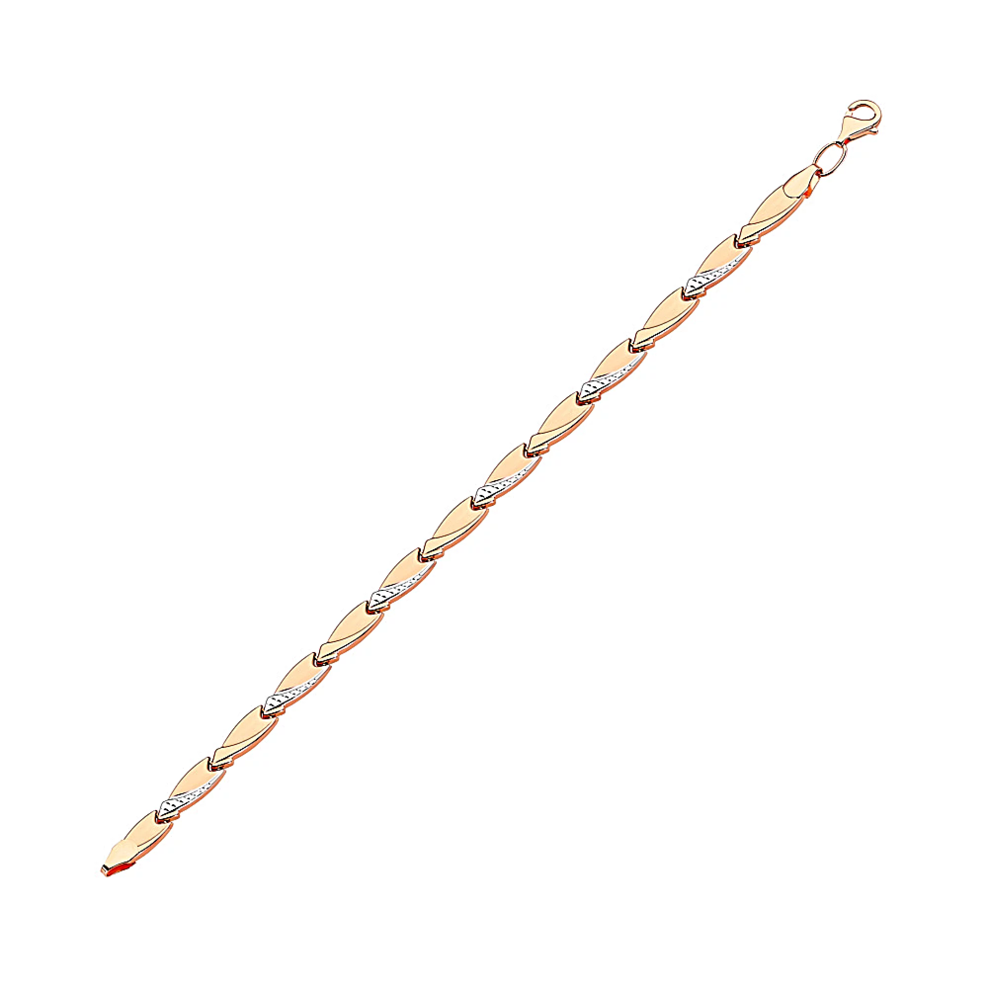 Браслет из комбинированного золота плетение ролекс - 1516313 – изображение 2