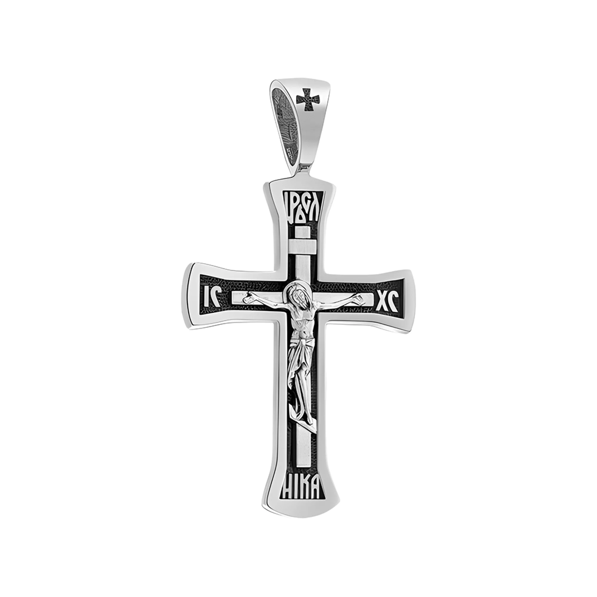 Хрестик срібний з чорнінням - 443521 – зображення 1