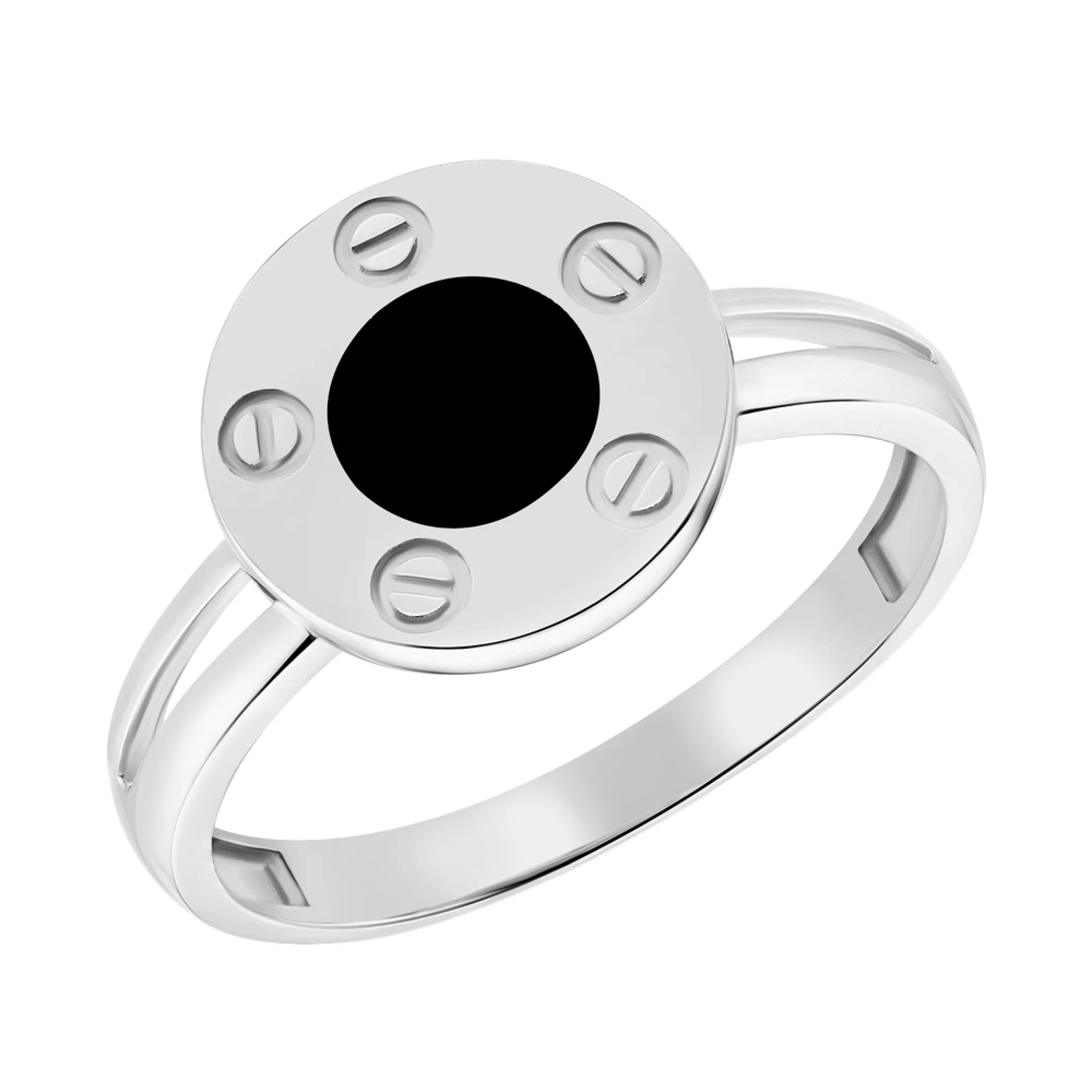 Кольцо из белого золота с эмалью - 1095003 - 1