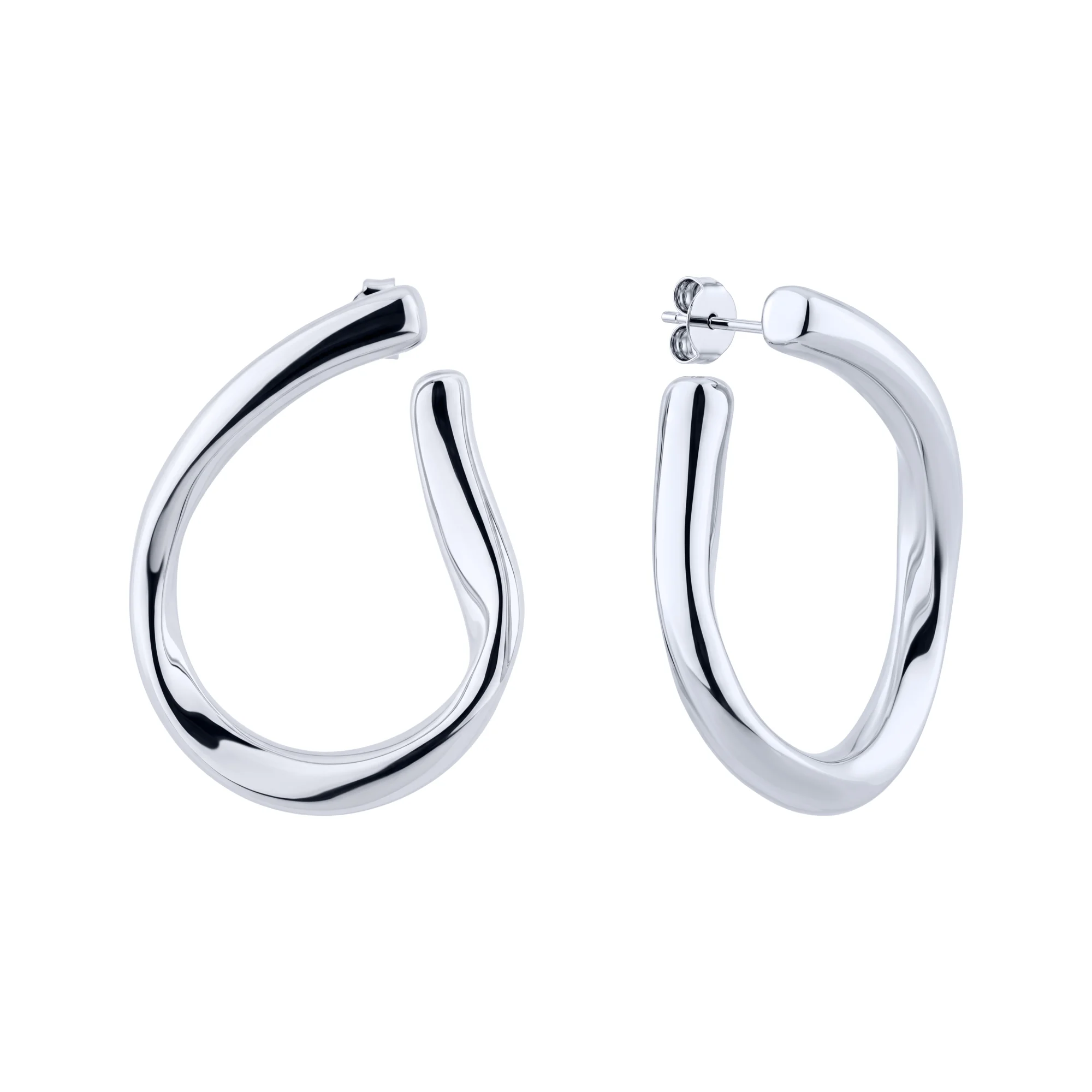 Серьги-гвоздики из серебра в стиле минимализм - 2210998 - 1
