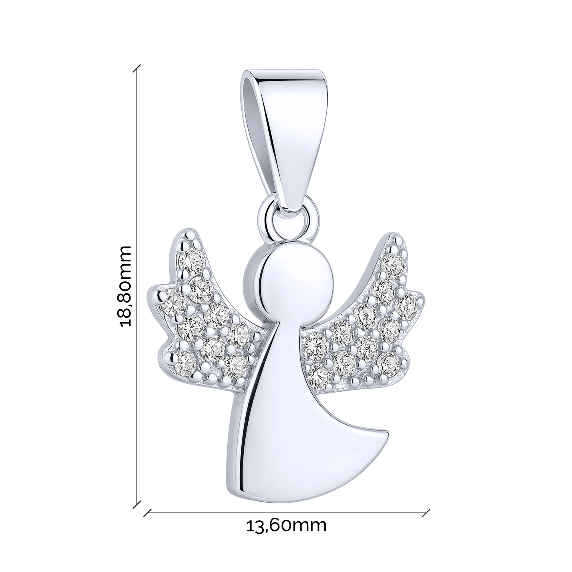 Подвес "Ангел" из серебра с фианитами - 2296364 - 2