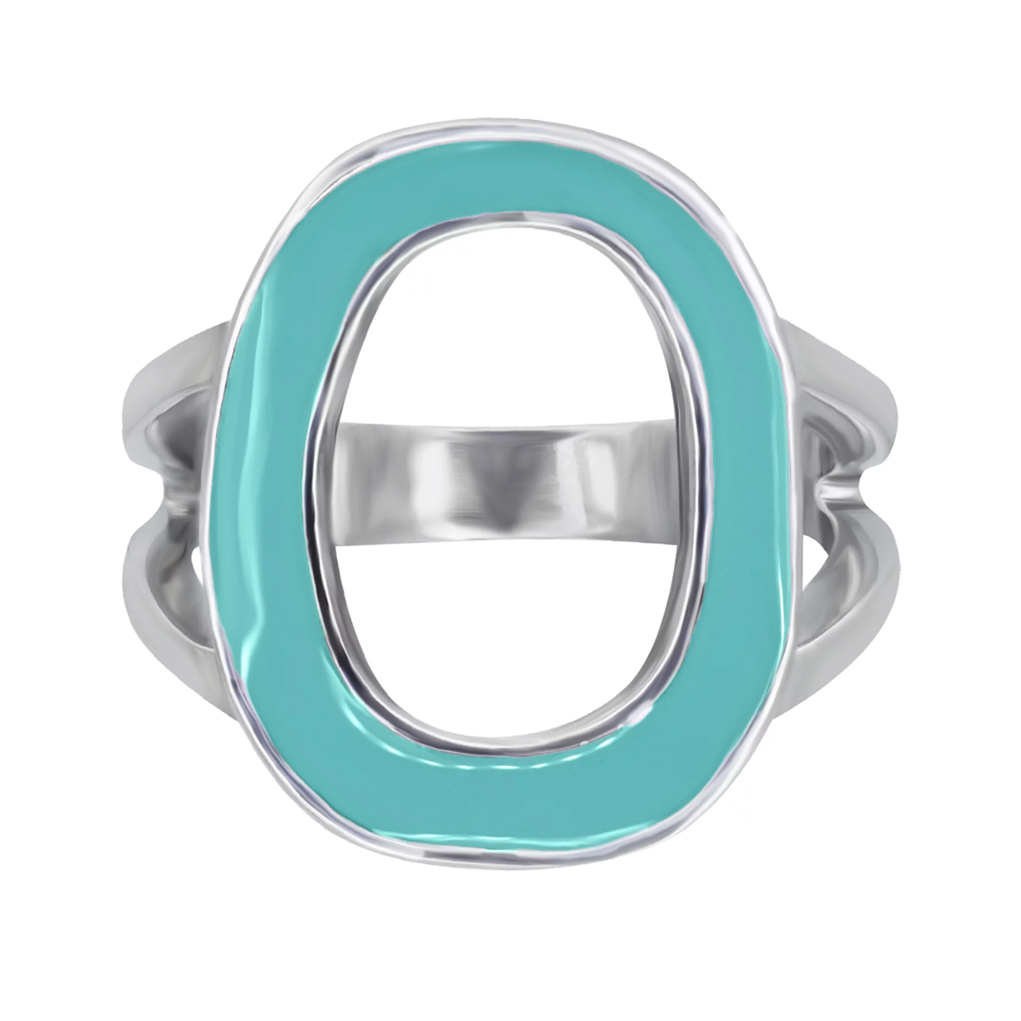 Кольцо серебряное с цветной эмалью - 907518 – изображение 8