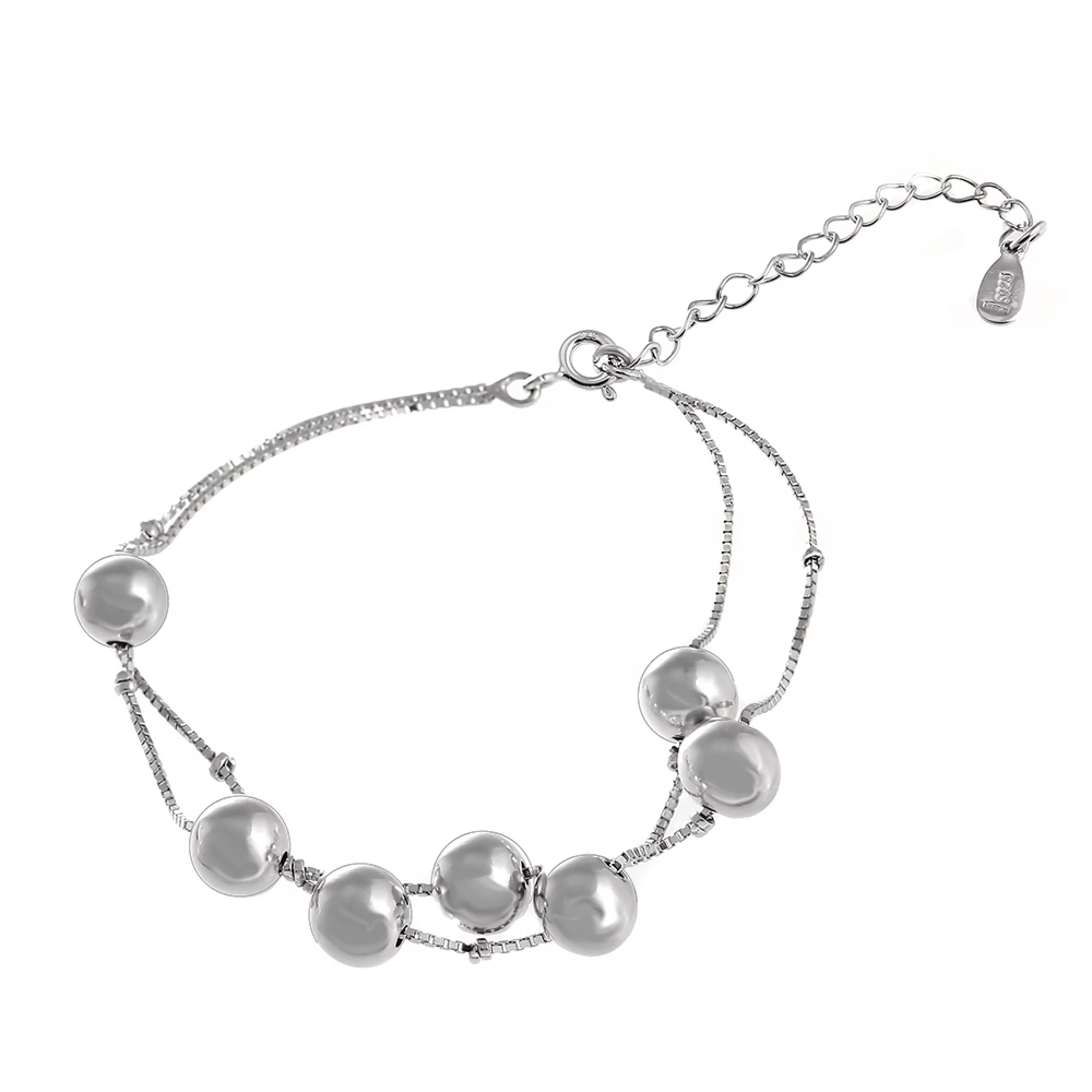 Срібний браслет з Кульками Венеціанське плетіння - 1102030 – зображення 1