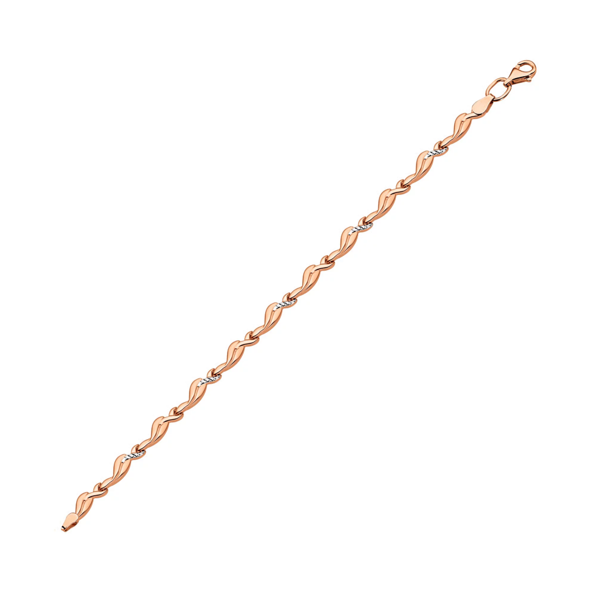 Браслет из комбинированного золота плетение ролекс - 1071794 – изображение 1