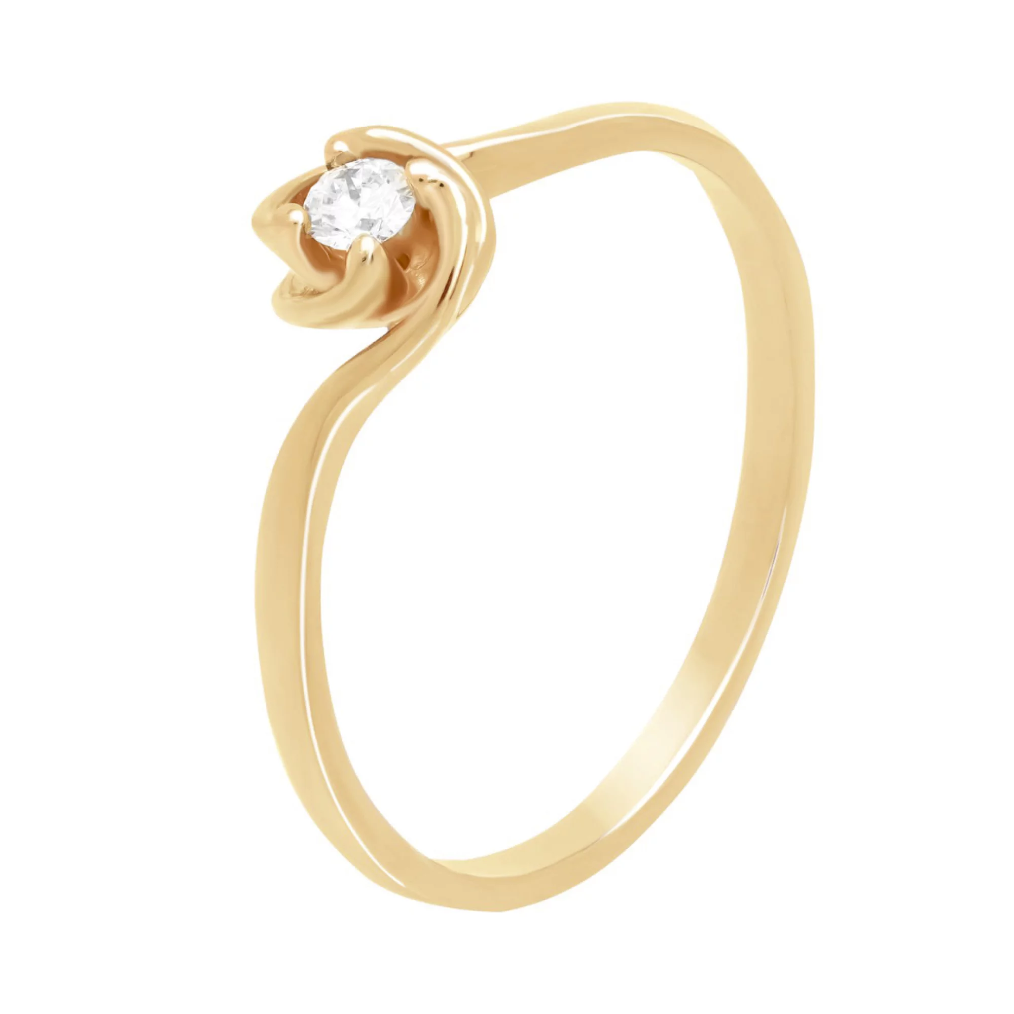 Кольцо для помолвки из красного золота с бриллиантом - 1761500 – изображение 1