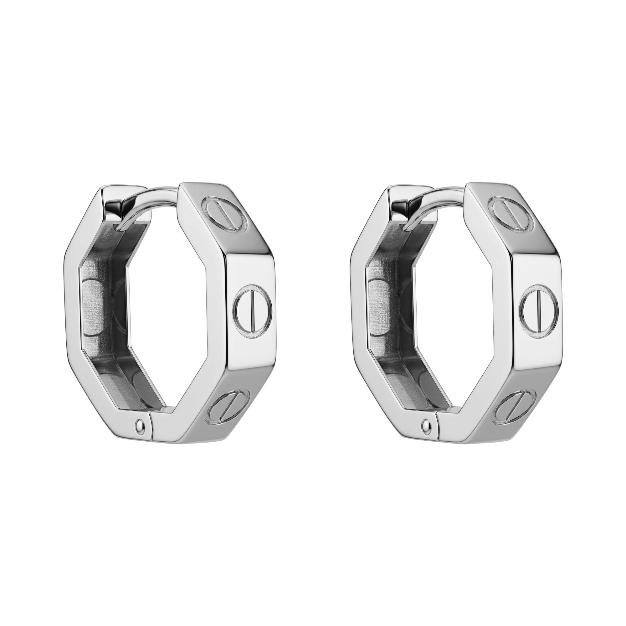 Серьги-кольца из белого золота - 2126553 - 1