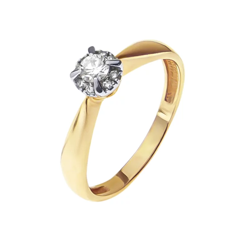 Золотое кольцо с бриллиантами. Артикул 880218: цена, отзывы, фото – купить в интернет-магазине AURUM