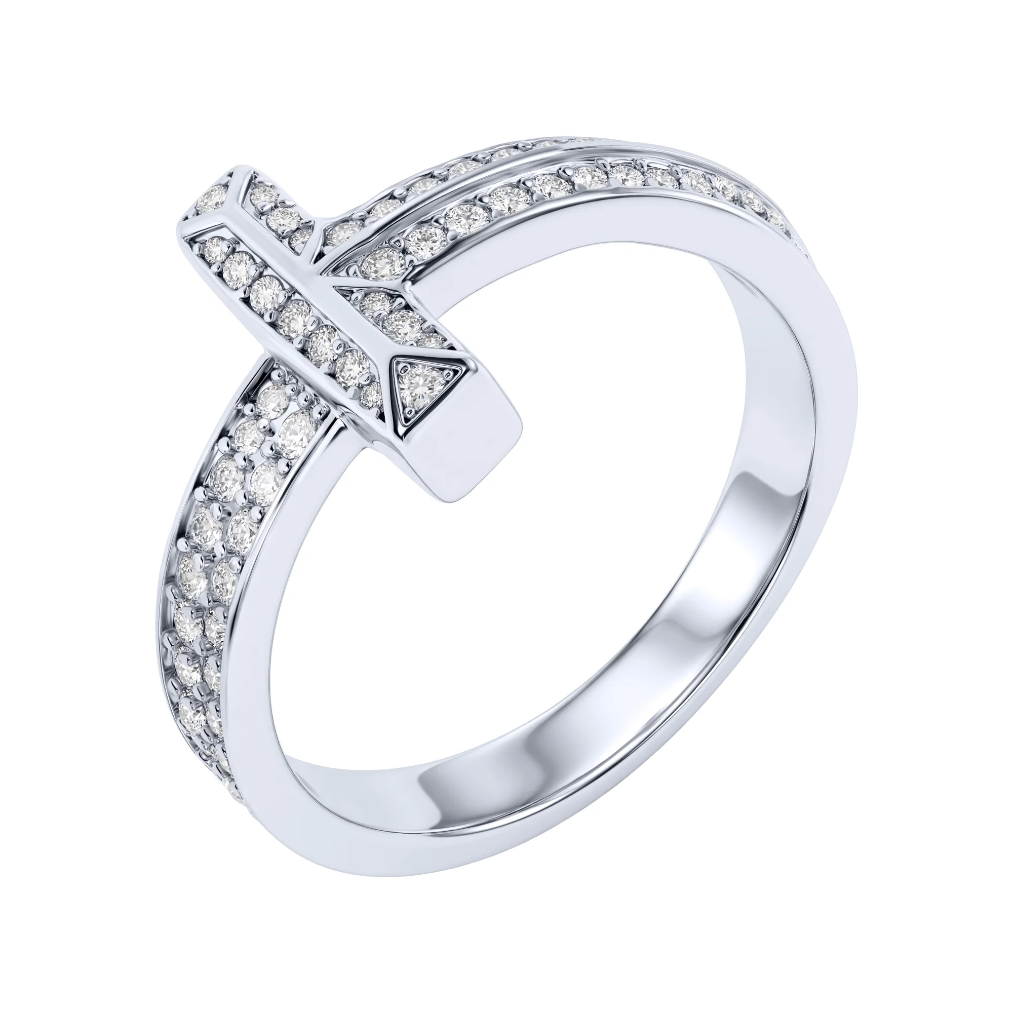 Серебряное кольцо с фианитами  - 2254692 - 1