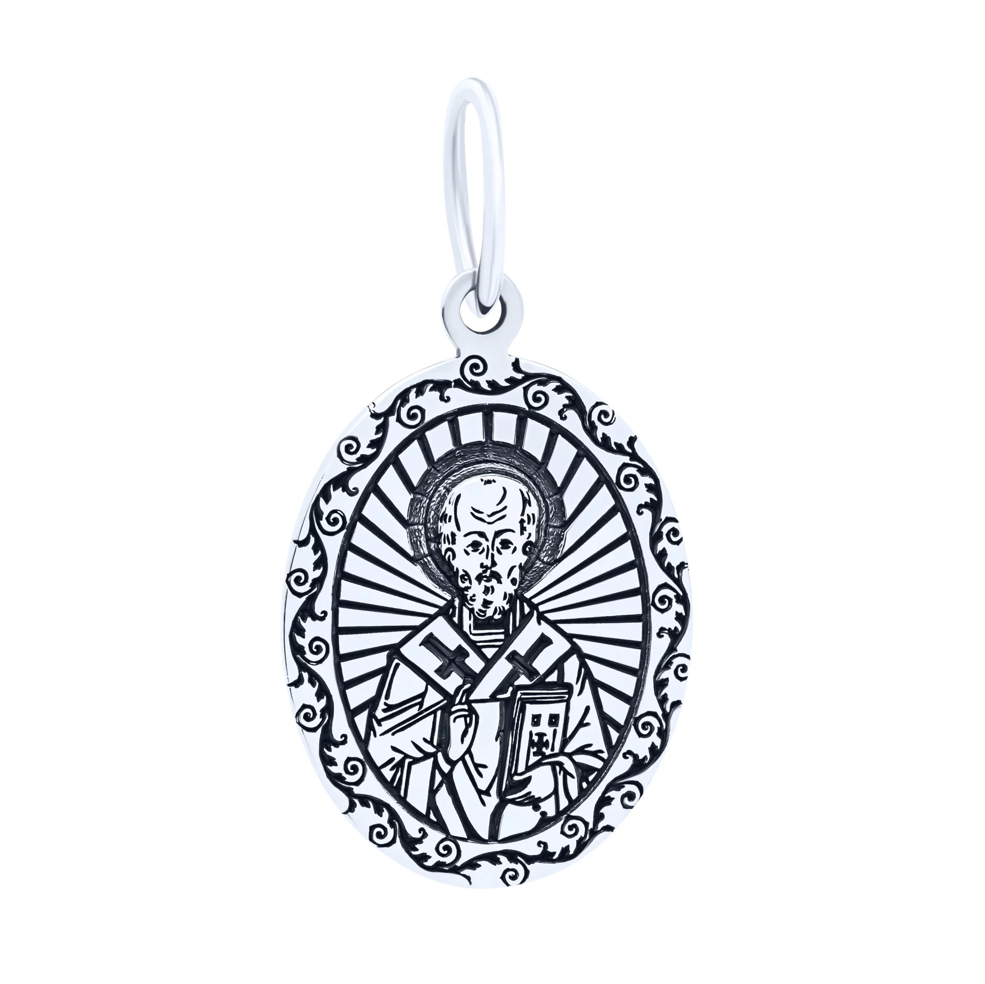 Ладанка из серебра "Николай Чудотворец" с чернением - 1760857 – изображение 1