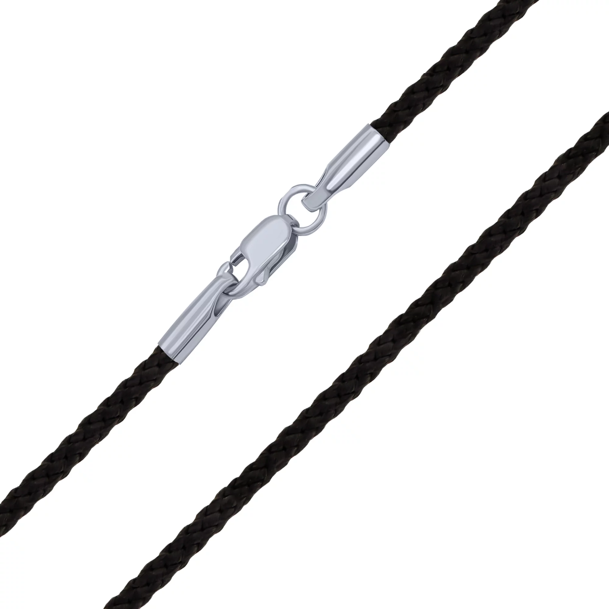 Шелковый шнурок с серебряной застежкой - 1618114 – изображение 1