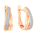 Сережки из красного золота с фианитами - 965254