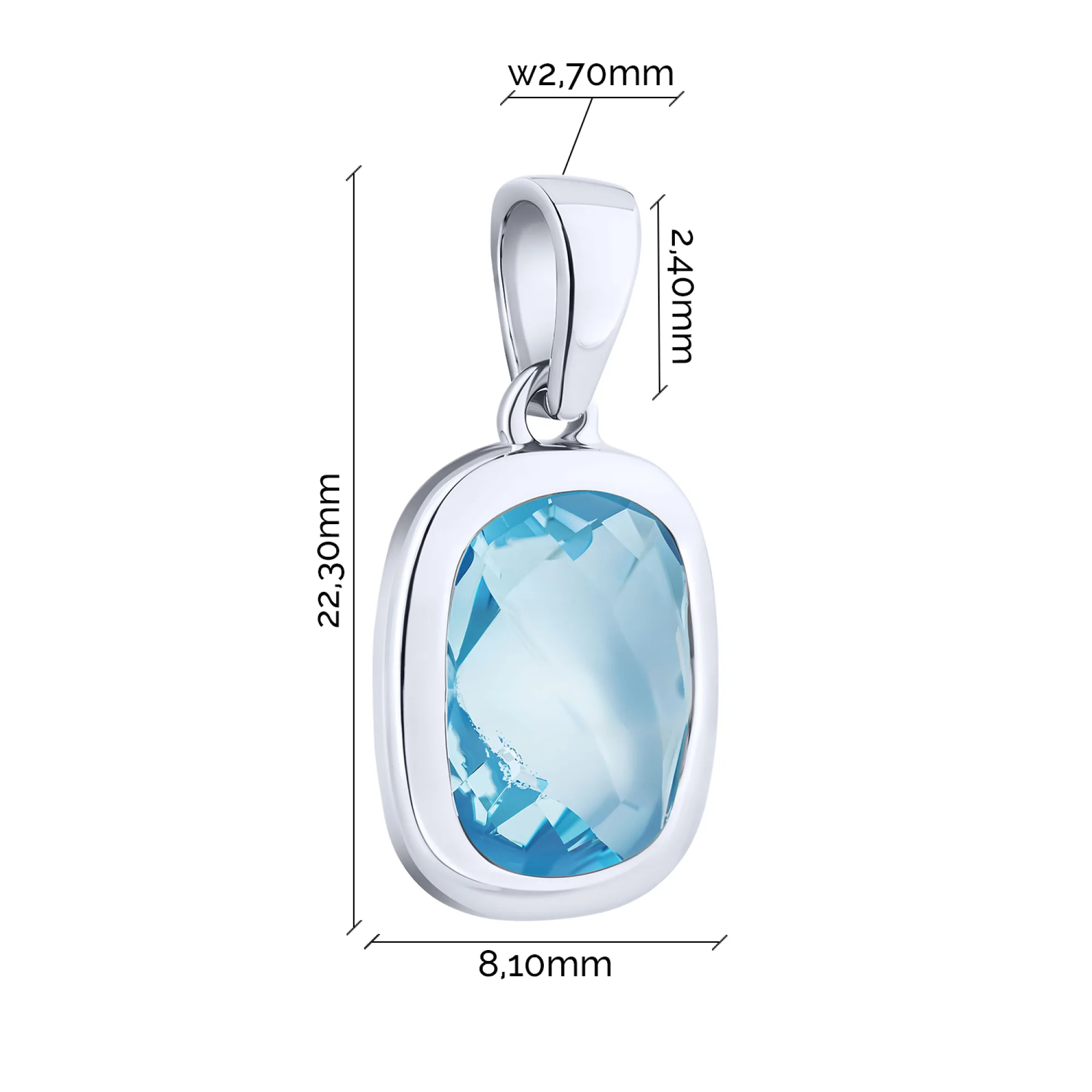 Серебряный подвес с топазом - 2137767 - 2