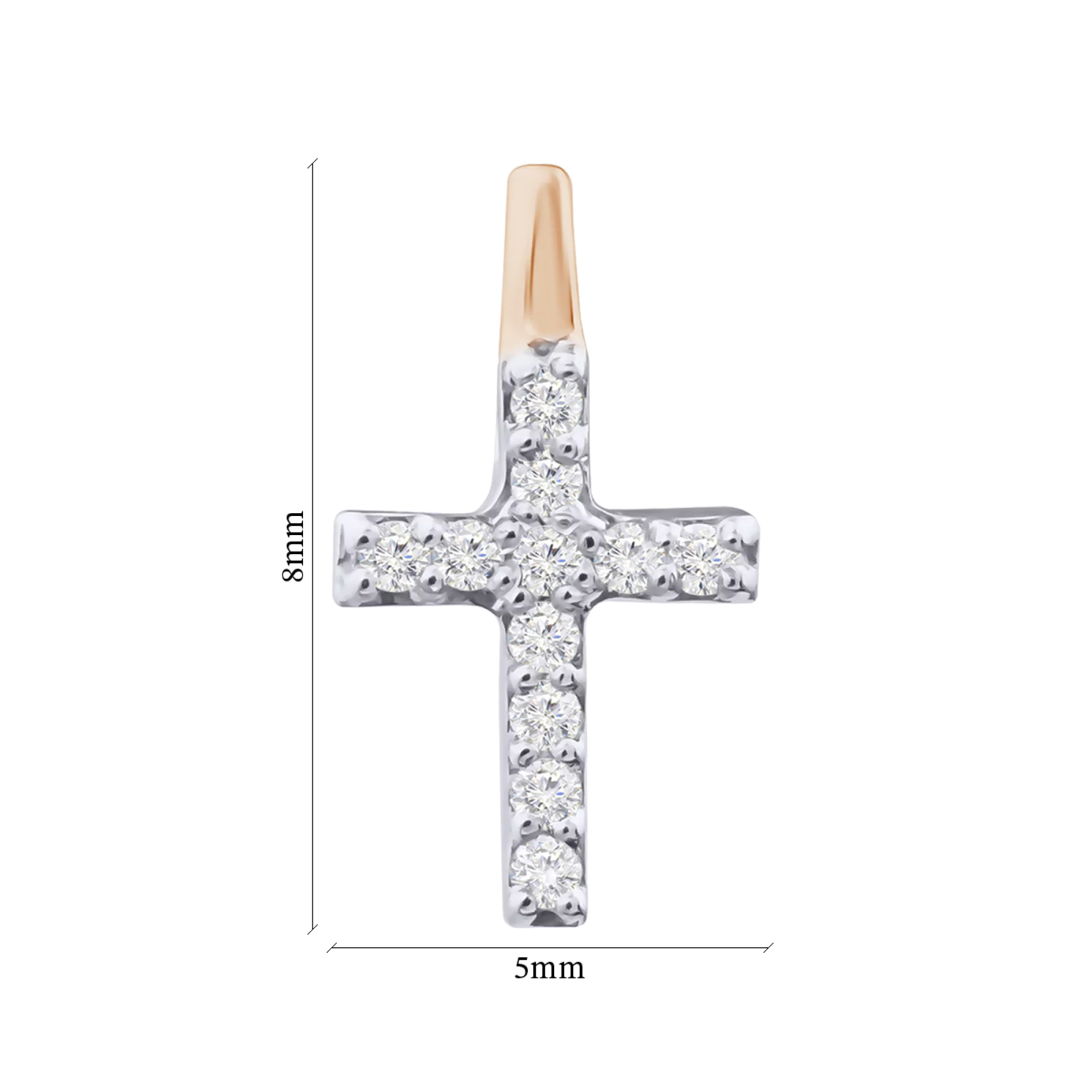 Золотий хрестик з діамантами - 421345 – зображення 3