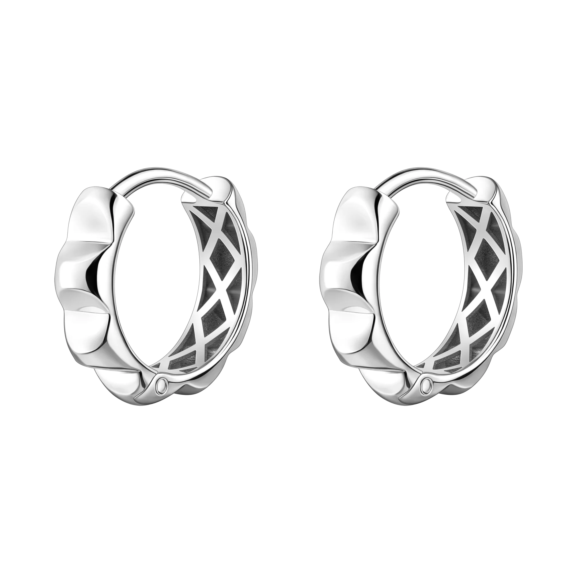 Сережки-кільця із білого золота - 2149614 - 2