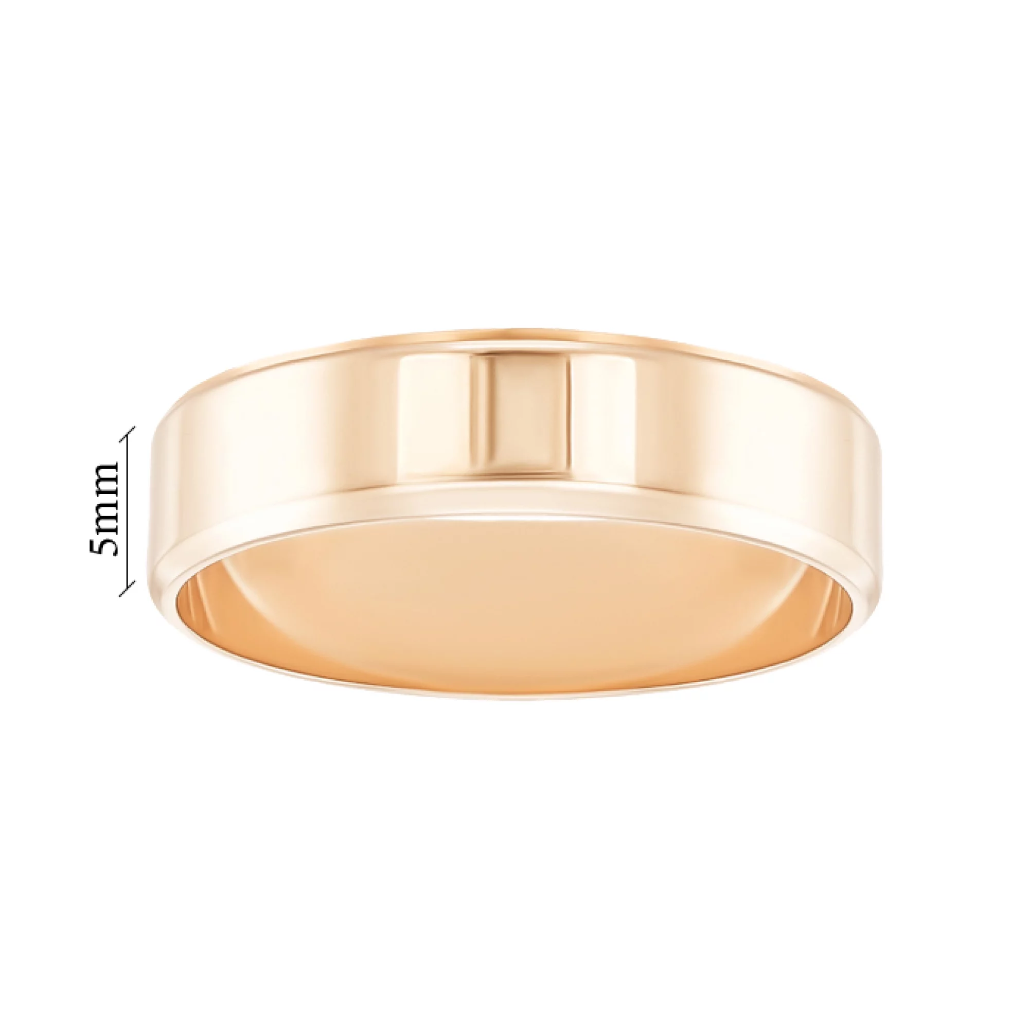 Обручальное кольцо из красного золота американка с фаской  - 547206 – изображение 4