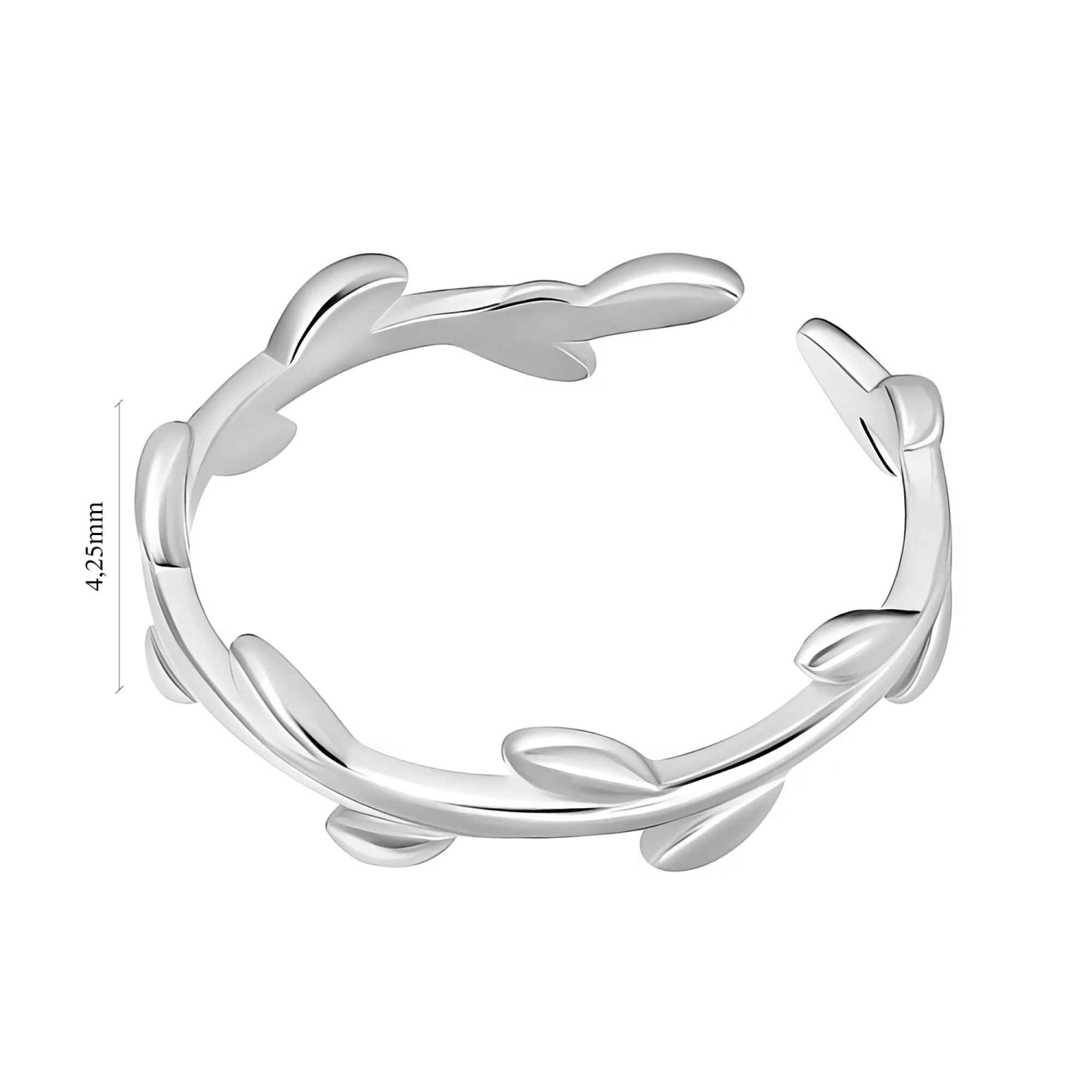 Каблучка на фалангу зі срібла у формі гілочки - 1427030 – зображення 2