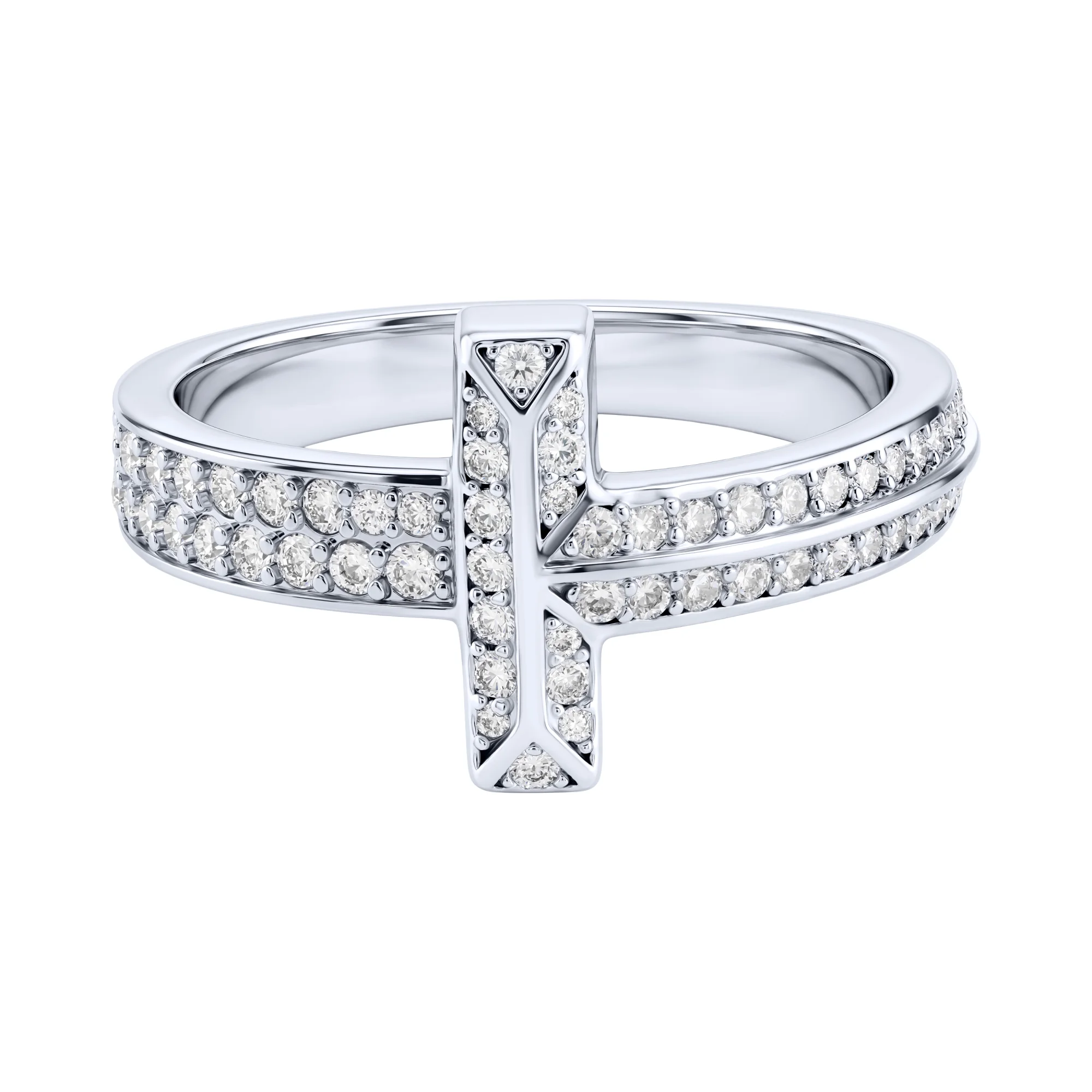 Серебряное кольцо с фианитами  - 2254692 - 2