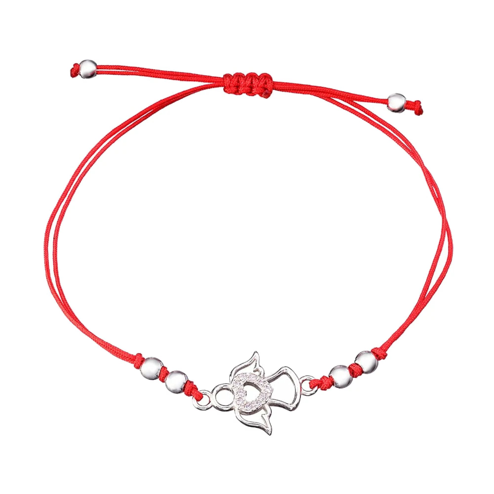Красная нить с серебряной вставкой Ангел - 457887 – изображение 1