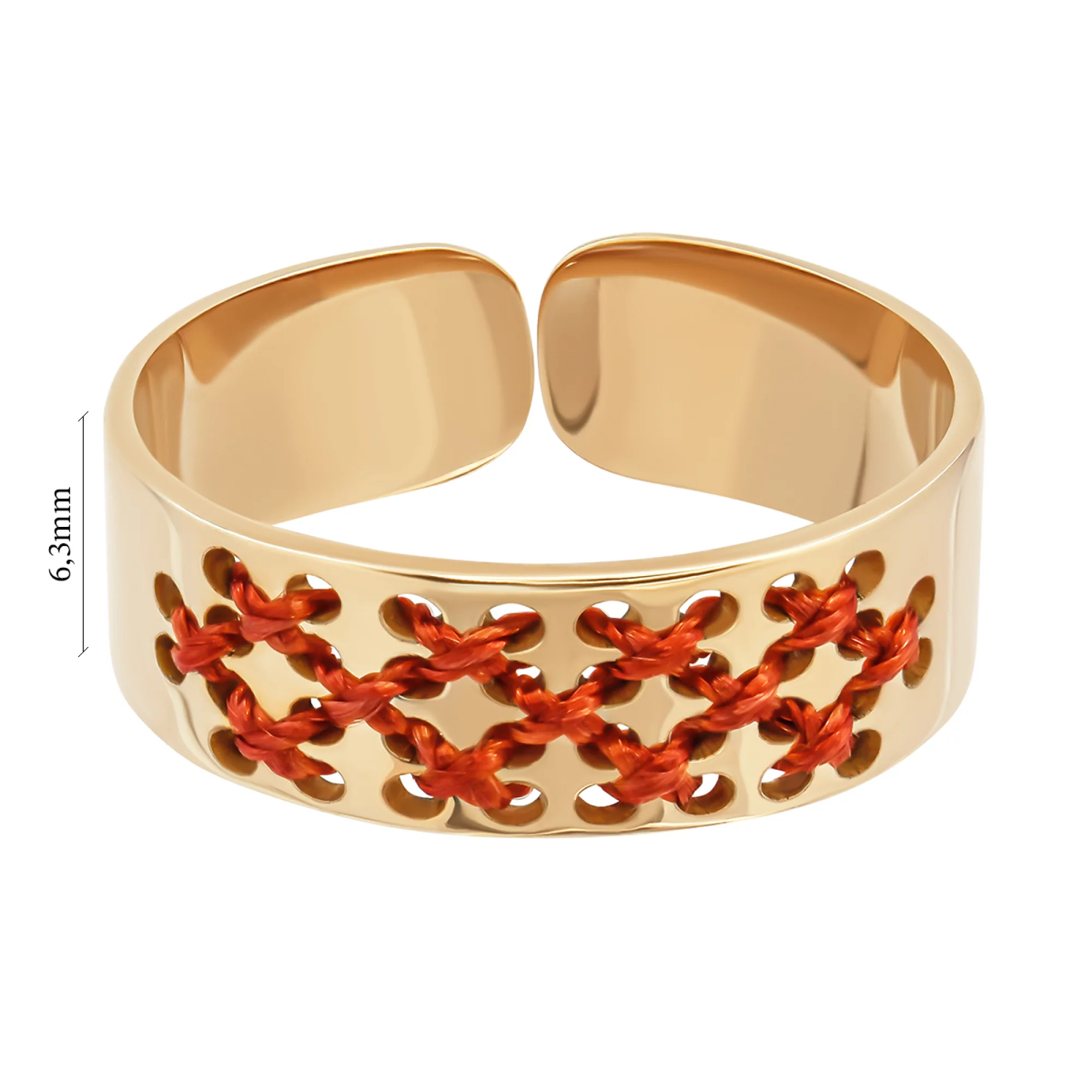 Золотое кольцо с шелком и элементами вышивки  - 1339277 – изображение 3