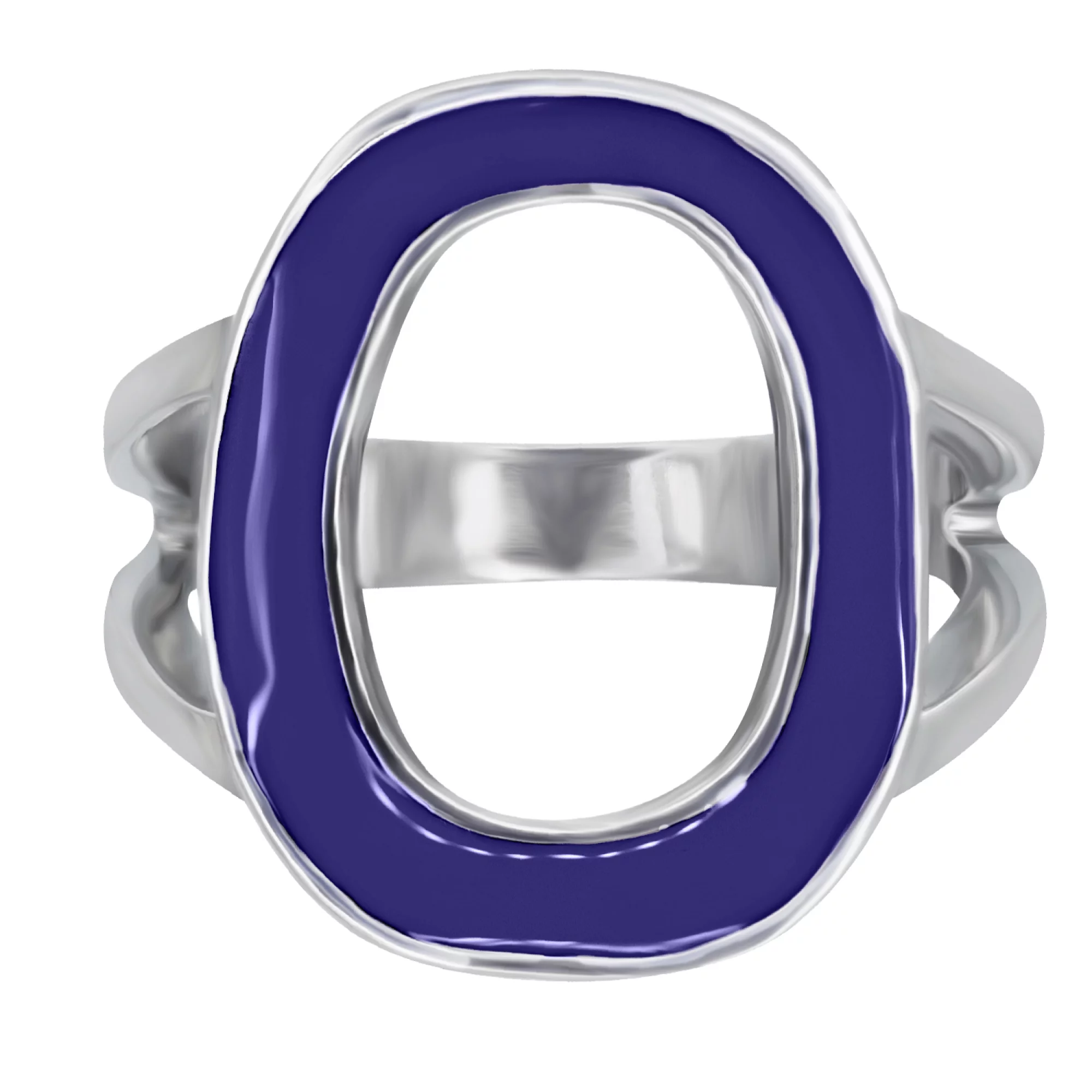 Кольцо серебряное с цветной эмалью - 907518 – изображение 7