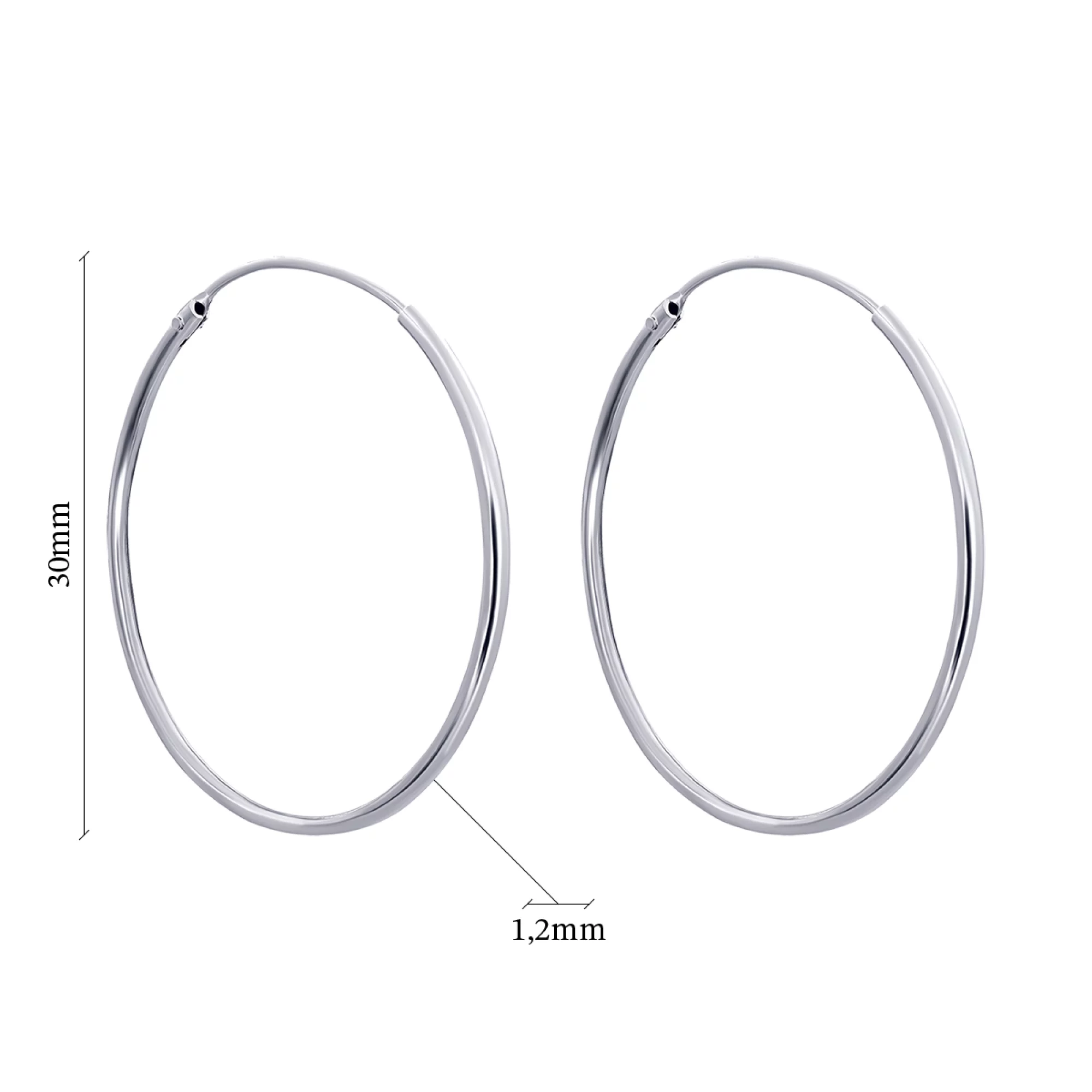Сережки-кільця срібні - 886251 – зображення 2