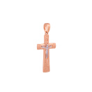Крестик из красного и белого золота - 474490