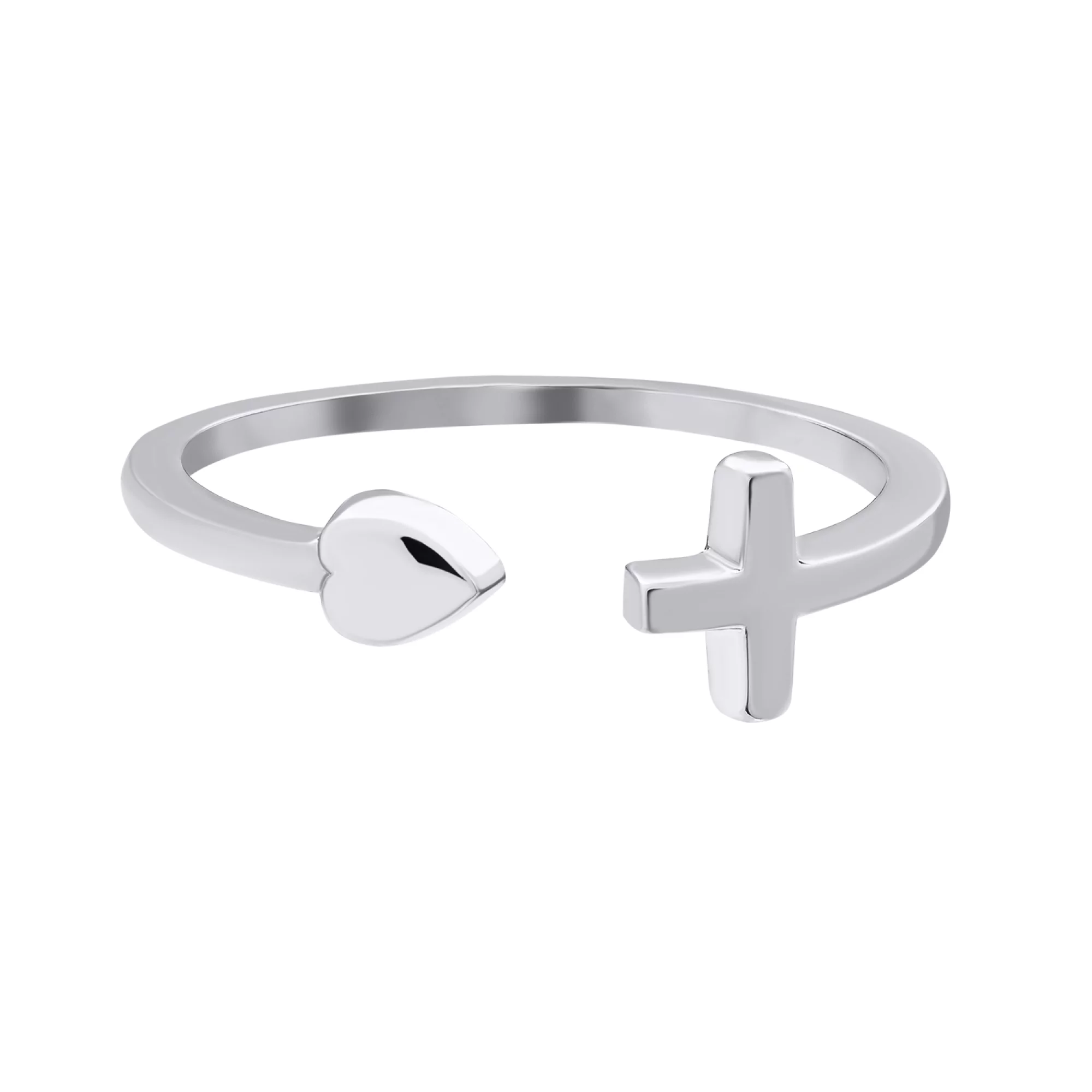 Кольцо с крестиком из серебра - 1489057 – изображение 2
