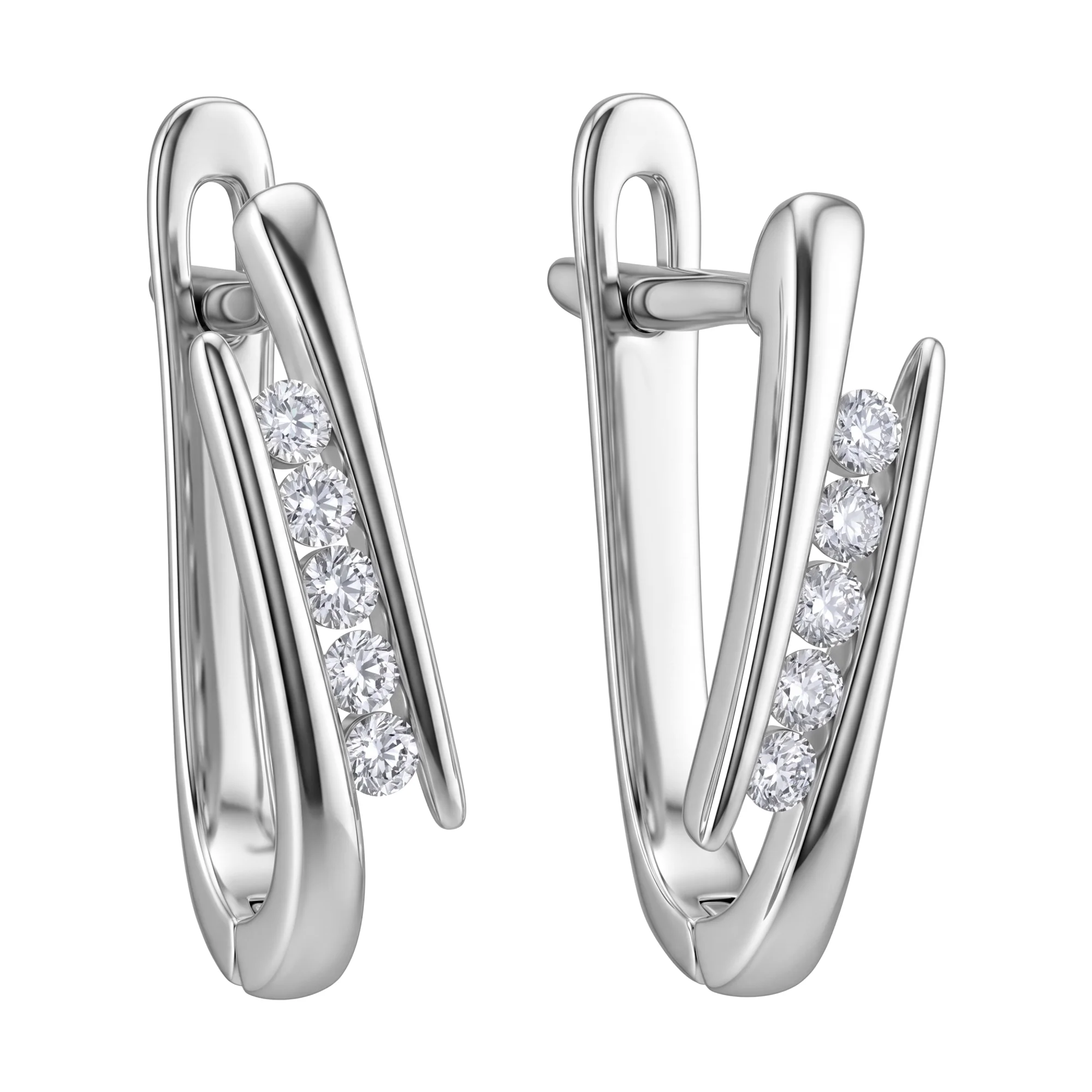 Серьги из белого золота с бриллиантами - 1670375 - 4