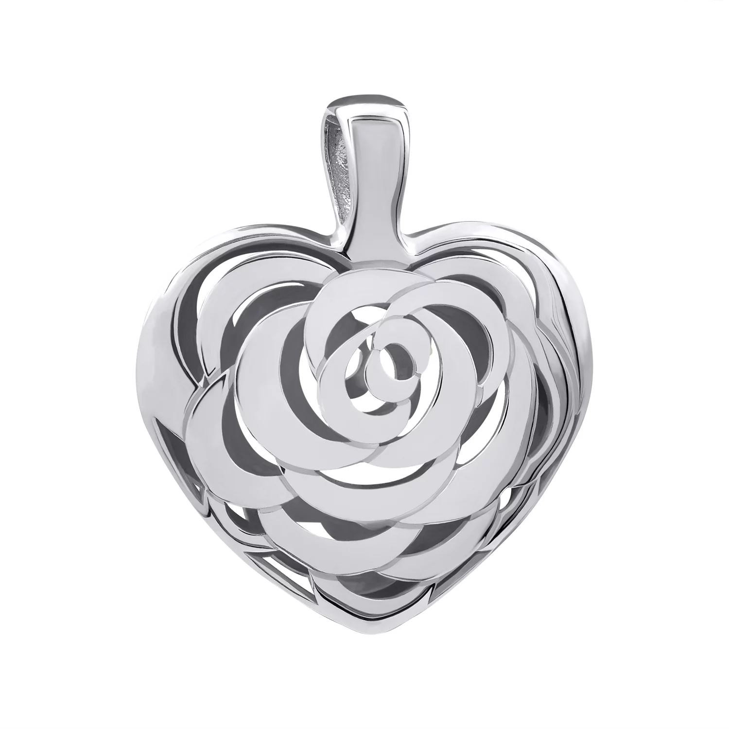 Подвеска серебряная Сердце с платиновим покрытием. Артикул 7503/500800-КПл: цена, отзывы, фото – купить в интернет-магазине AURUM