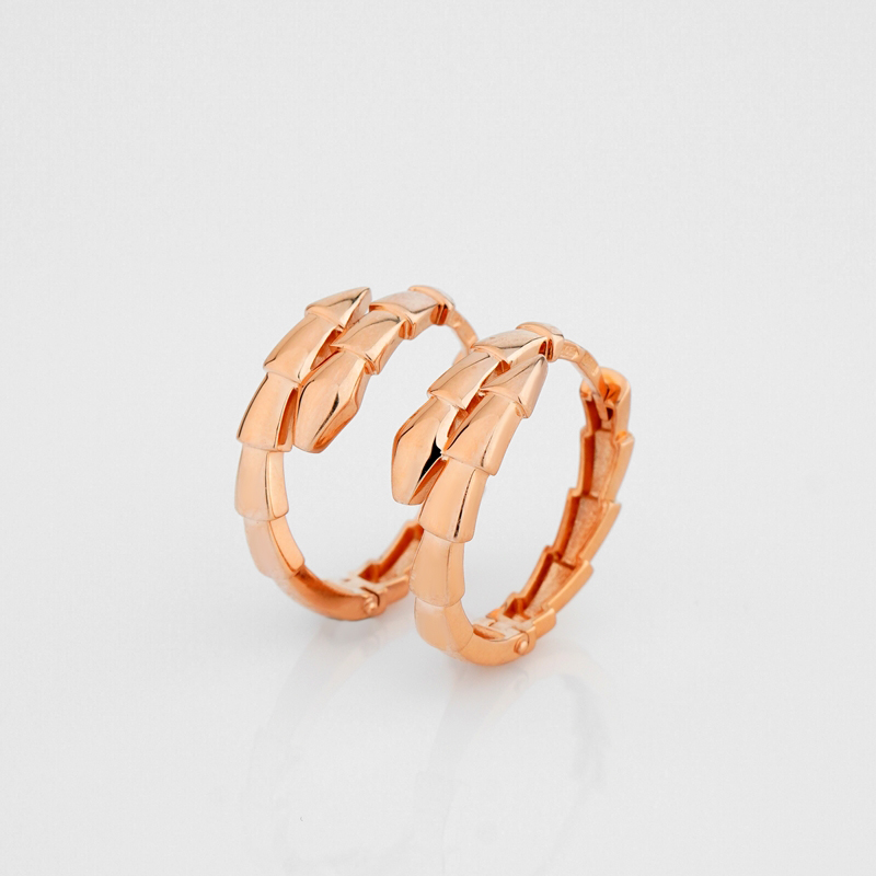 Серьги-кольца "Змея" из красного золота - 2149613