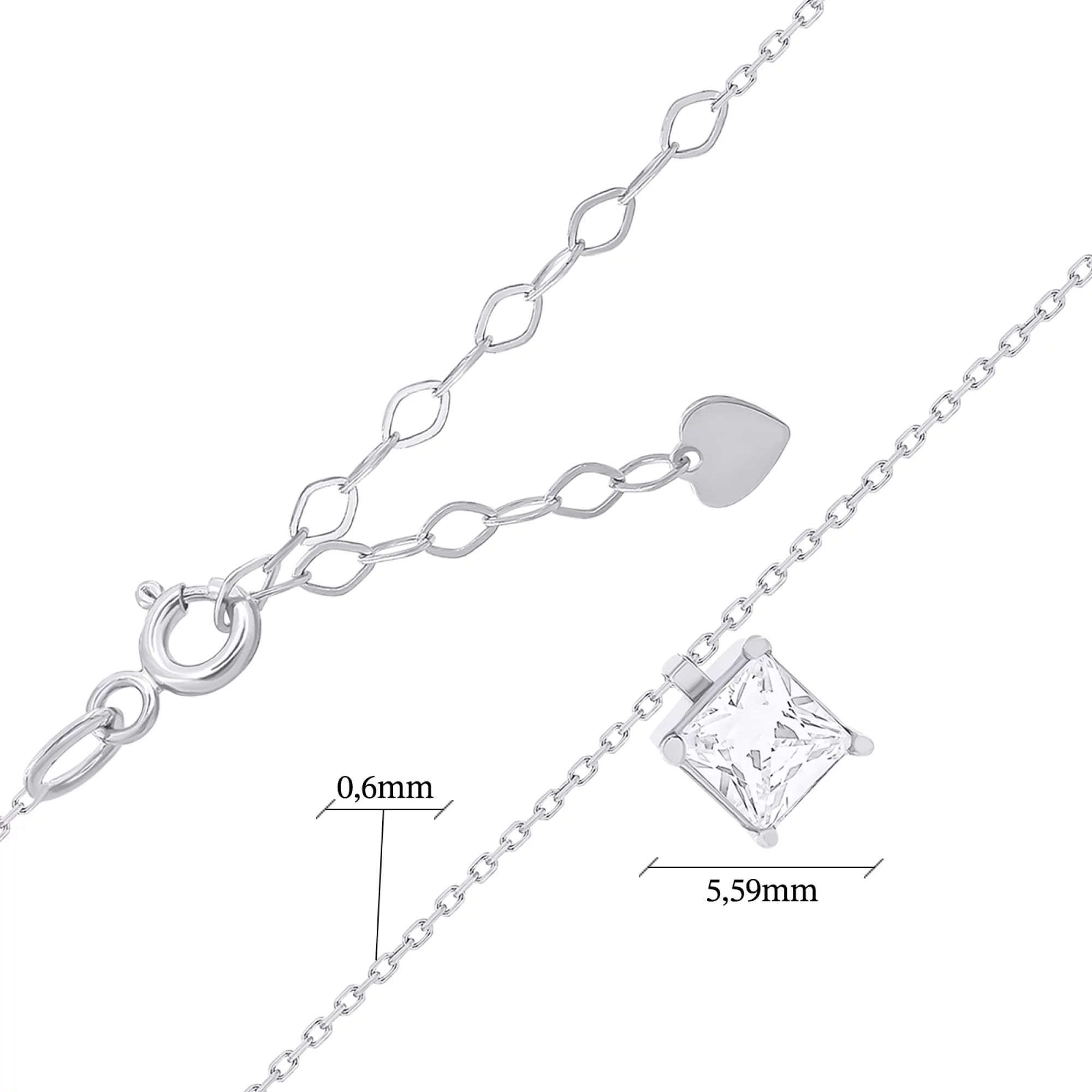 Цепочка золотая с подвеской и фианитом плетение якорное - 1578362 – изображение 3