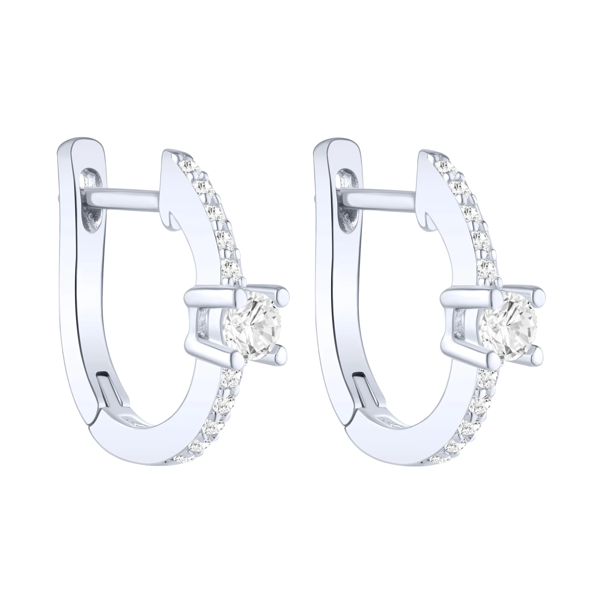 Серебряные серьги с фианитами - 2279898 - 1
